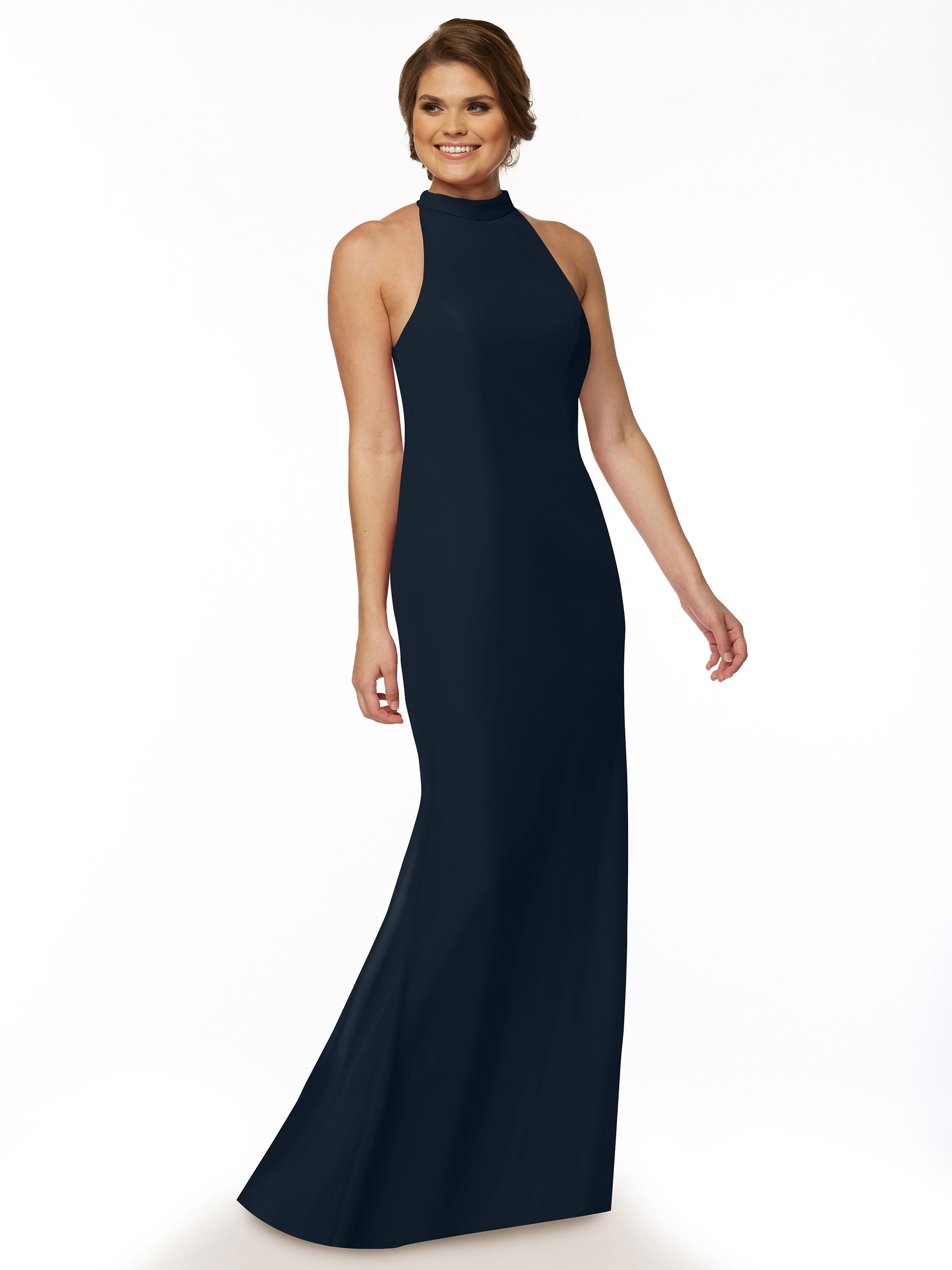 Elegant Mermaid Bridesmaid Dress with Halter Neckline - Perfect for Beach Weddings, Formal Events & Special Occasions