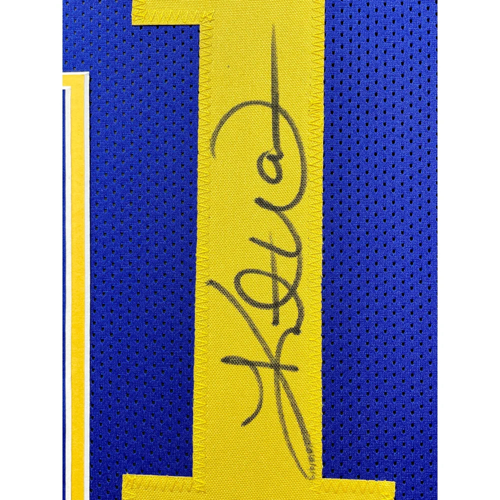 Kurt Warner Autographed St. Louis Rams Jersey - Framed BAS Certified Signed Memorabilia - Perfect for Sports Fans, Collectors & Man Cave Decor