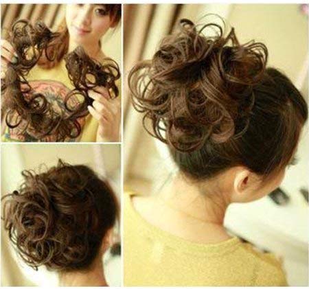 Ekan Ponytail Frill Hair Extensions for Women - Messy Juda Bun Maker - 20g Pack of 1 (Medium Brown) - Perfect for Parties, Weddings & Everyday Styling