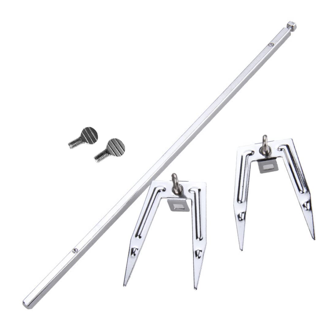 Stainless Steel Rotisserie Forks Set - 34cm Heavy Duty Grill Spit Rod for Air Fryer, Roast Chicken, Fish & Meat - Perfect for BBQ, Camping & Outdoor Cooking