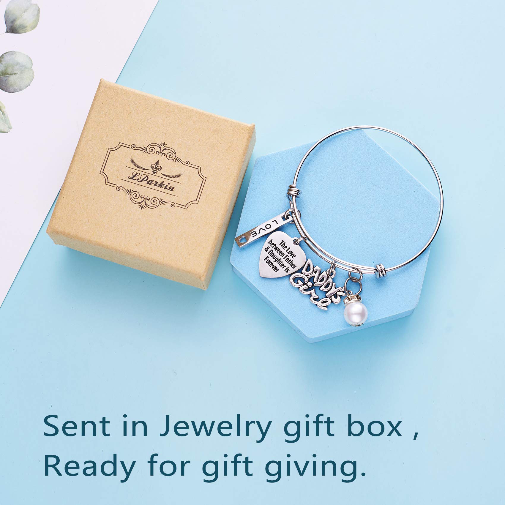LParkin Love Bracelet for Daughter - Heartfelt Gift from Dad, Birthday Jewelry for Teen Girls - Perfect for Father-Daughter Bonding & Special Occasions
