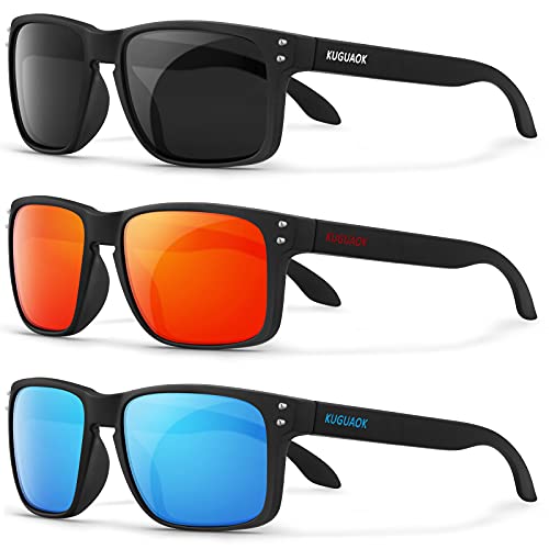 3pack Matte Frame Black Lens + Matte Black Frame Red Mirror + Matte Black Frame Blue Mirror