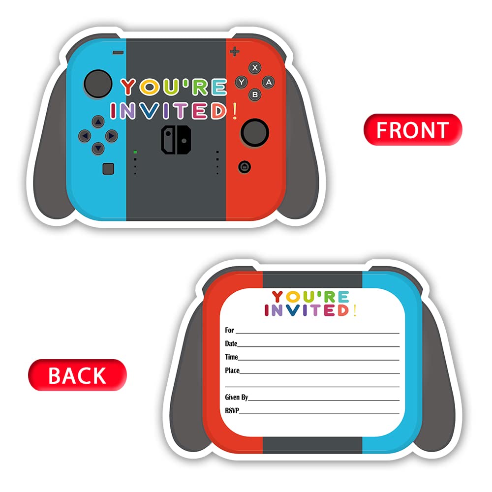 Haizct 15 Pack Game Themed Party Invitations with Envelopes - Birthday Party Cards for Kids, Teens & Adults - Perfect for Game Lovers, Board Game Nights & Themed Birthday Celebrations