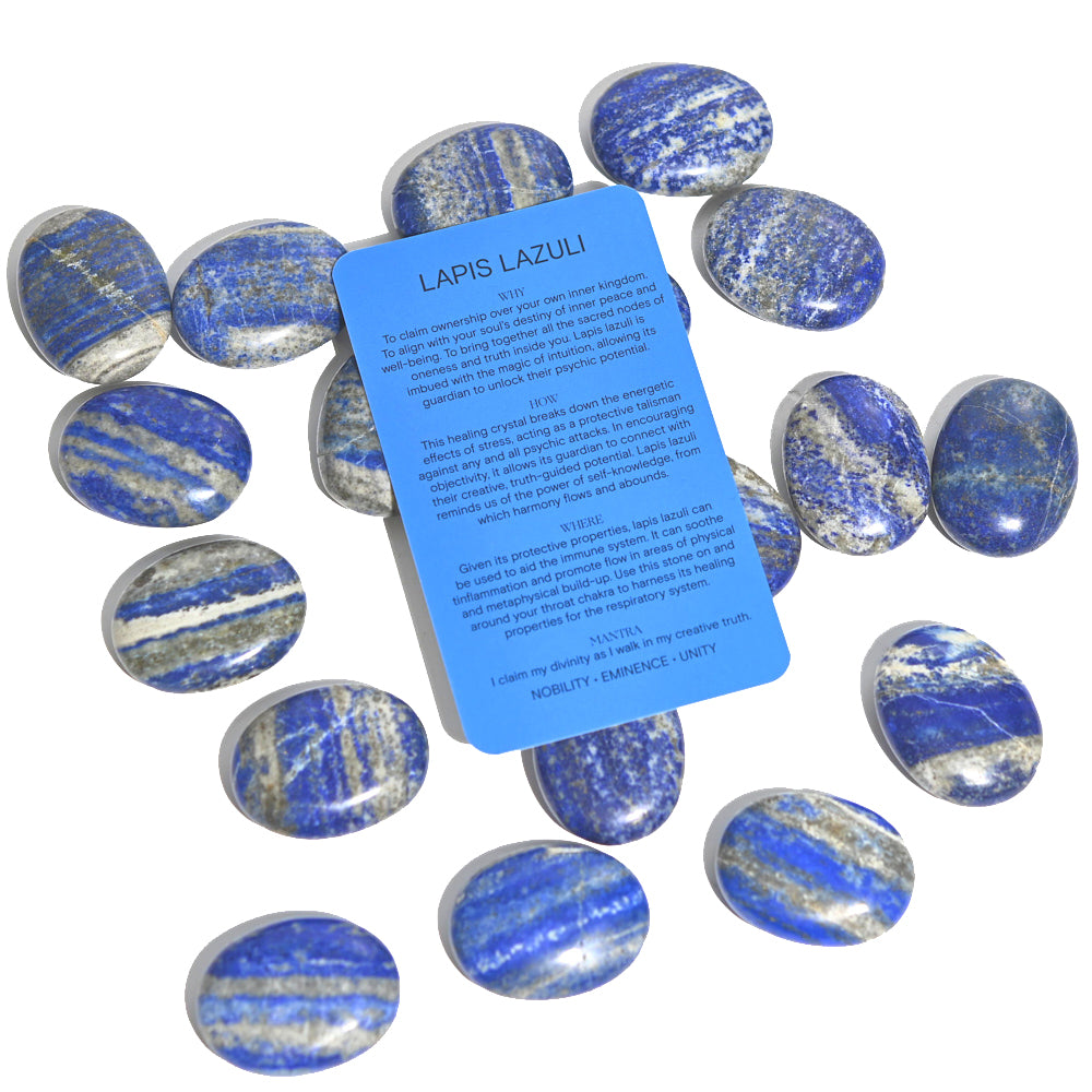 Lapis Lazuli Palm Stone - Natural Healing Crystal for Meditation, Stress Relief & Chakra Balancing | Perfect for Yoga, Reiki & Spiritual Practices