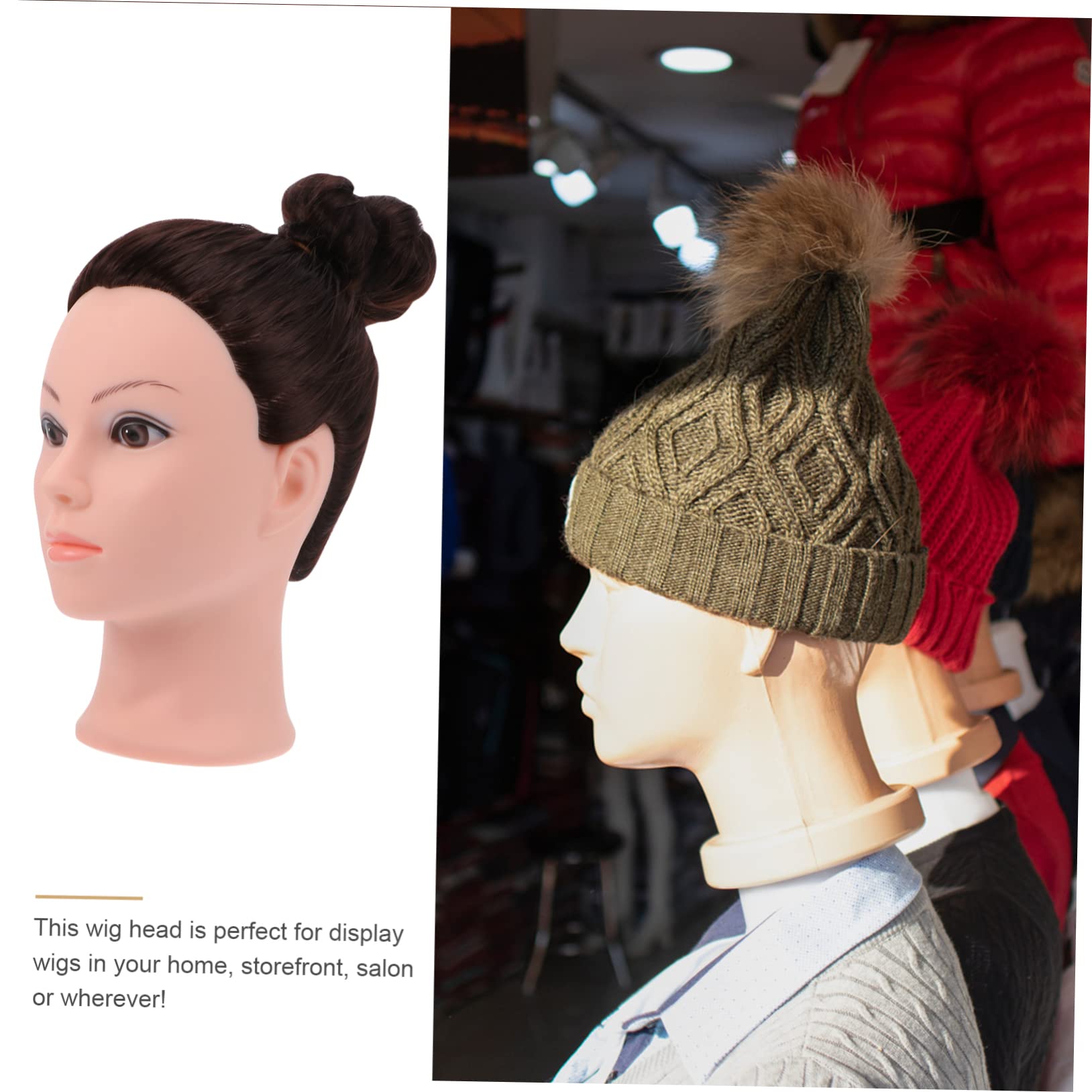 FOMIYES Realistic Mannequin Head for Braiding Practice - Professional Hair Styling Training Head for Cosmetology Students & Beginners (Boys/Girls) - Perfect for Salon Practice, Wig Making & Hairstyling Training at Home or School