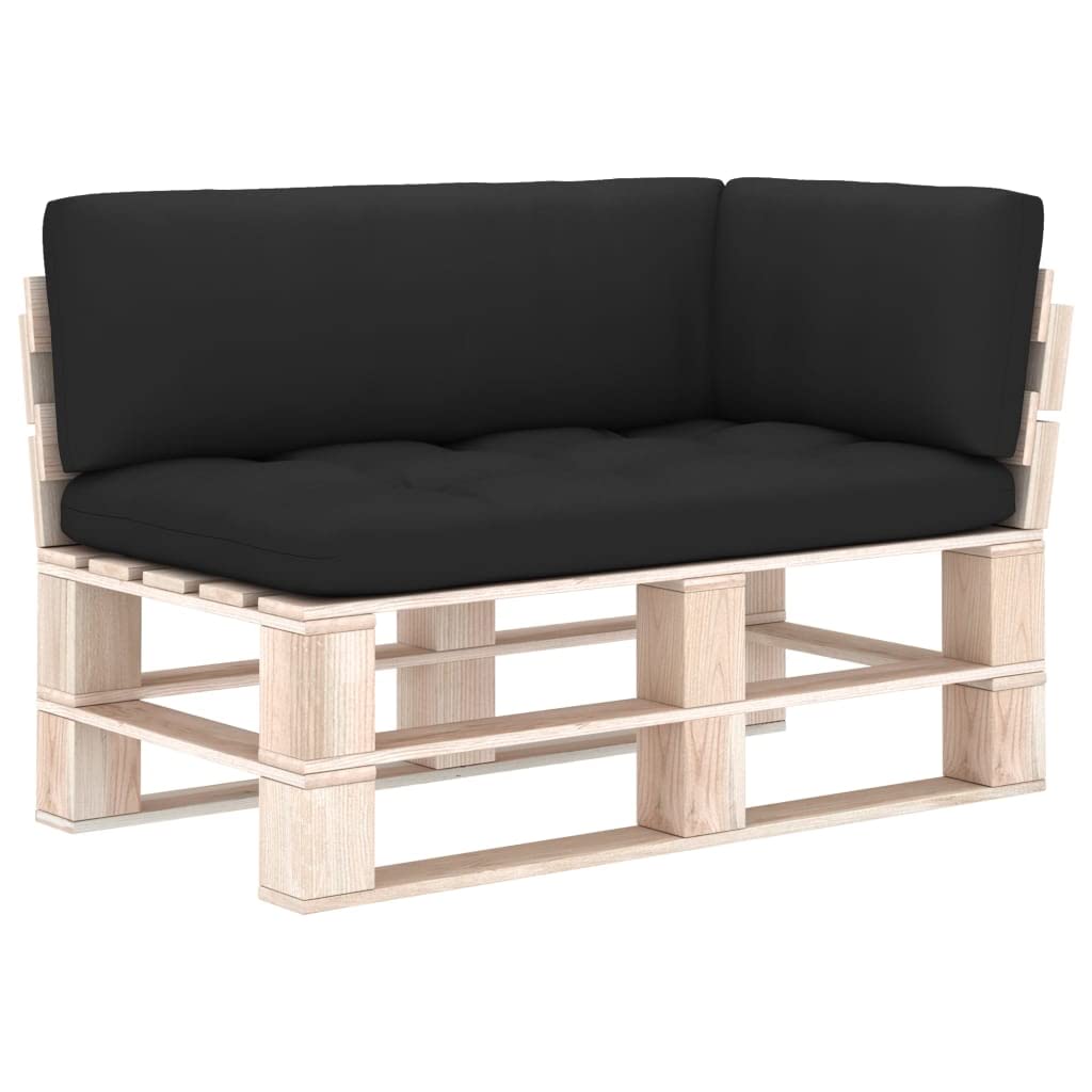 Premium 3-Piece Pallet Sofa Cushion Set - Extra Thick Padded Seat Cushions for Outdoor Patio Furniture - Waterproof & Durable Black Cushions - Perfect for Garden, Deck, Poolside & Backyard Relaxation