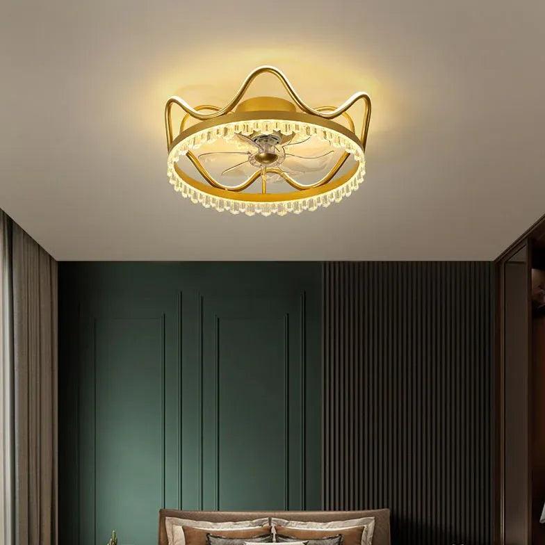 Wave Invisible Bedroom Ceiling Fan With Light - Ultra Quiet, Energy Efficient, Remote Control - Perfect for Bedrooms, Living Rooms, and Home Offices