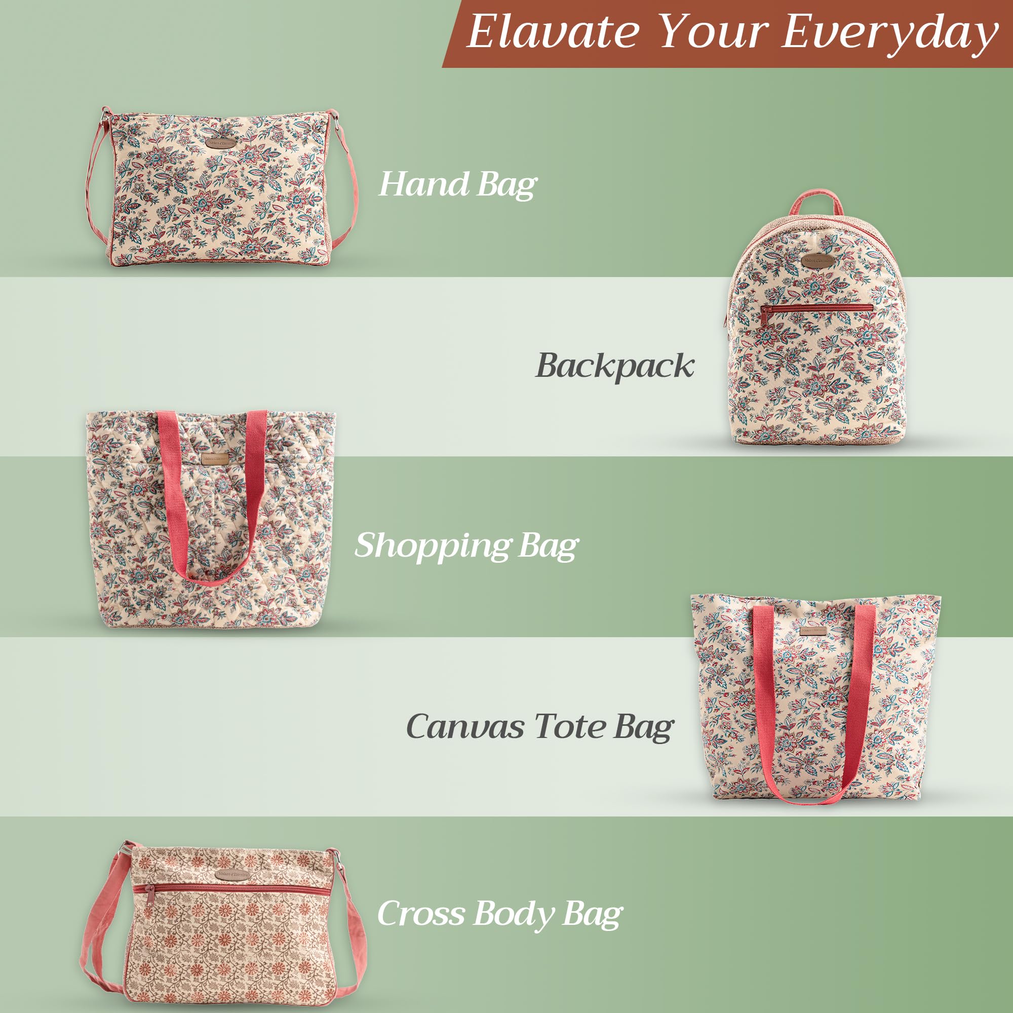Hermine Weekend Bag - Cotton Quilted Duffel Overnight Luggage for Travel, Gym & Business | Perfect Gift for Men & Women | Ideal for Family Trips, Business Travel & Weekend Getaways