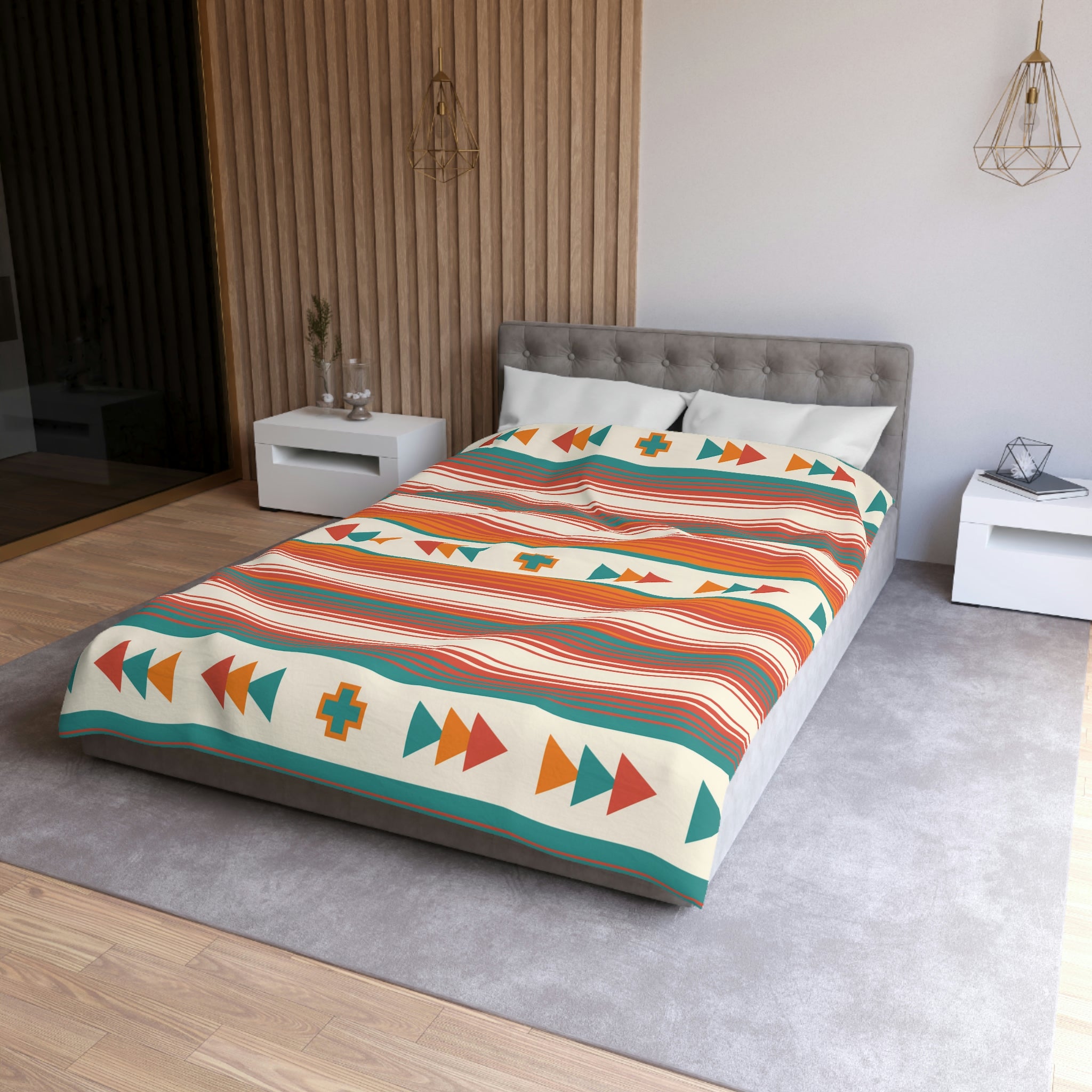Luxury Modern Duvet Cover Set for Queen Bed - Soft Bedding Comforter Cover with Pillowcases - Home Decor for Bedroom & Guest Room - Perfect for Hotels, Airbnb & Cozy Home Styling
