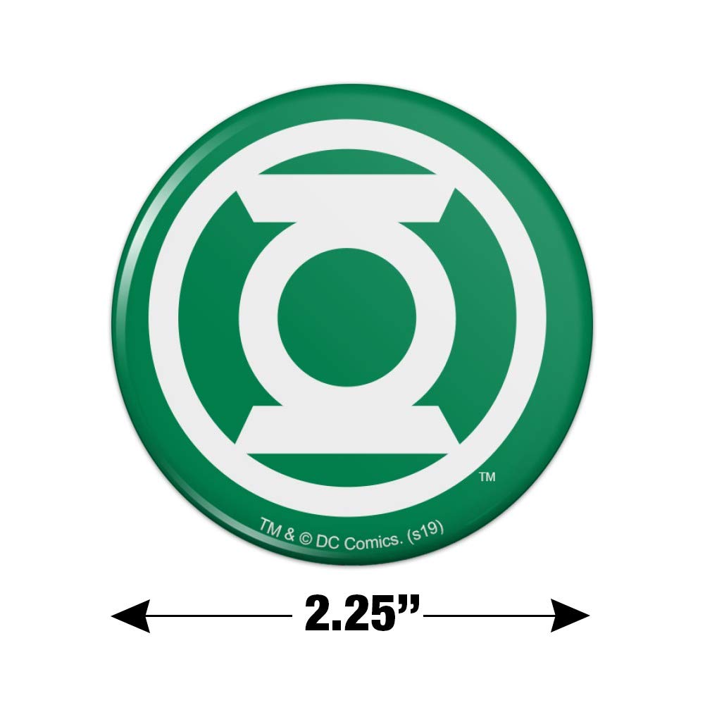 Green Lantern White Logo Refrigerator Magnet - Strong Kitchen Fridge Locker Button for Home, Office & Dorm Decor - Perfect for Comics Fans & Superhero Collectibles