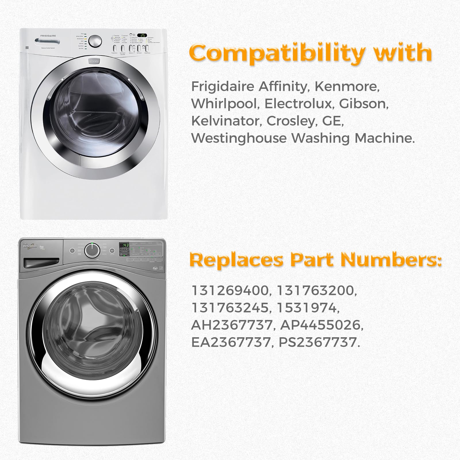Frigidaire Whirlpool Kenmore Crosley GE Washer Door Lock Switch & Door Strike Replacement (131763202, 131763256, 1317633, 131763310) - Compatible with 1317632, 131763200, 131763255, 131269400 - Perfect for Washing Machine Repair and Maintenance