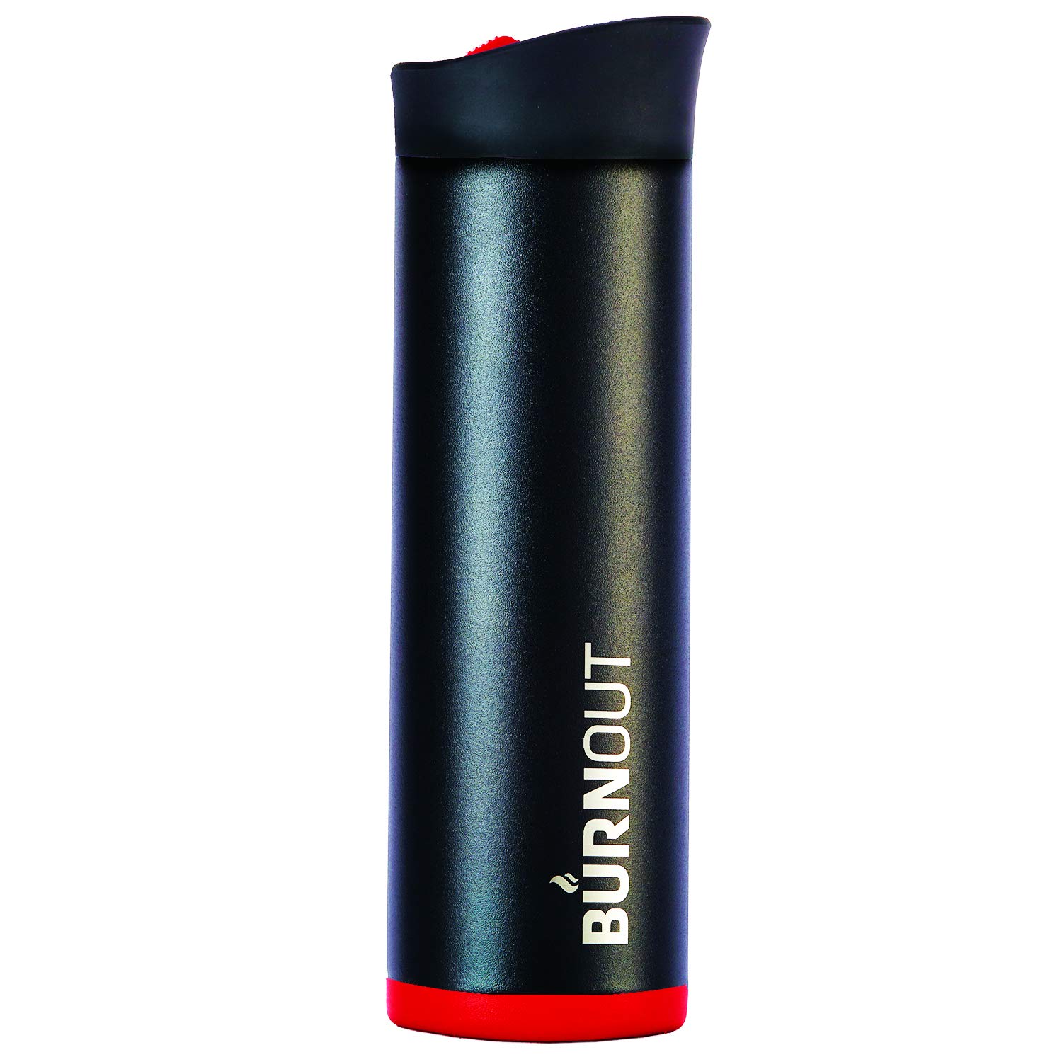 BURNOUT 16 oz Temperature Regulating Travel Mug with HeatZorb Technology - Black Insulated Coffee Cup for Hot & Cold Drinks | Perfect for Commuting, Office Use & Outdoor Activities