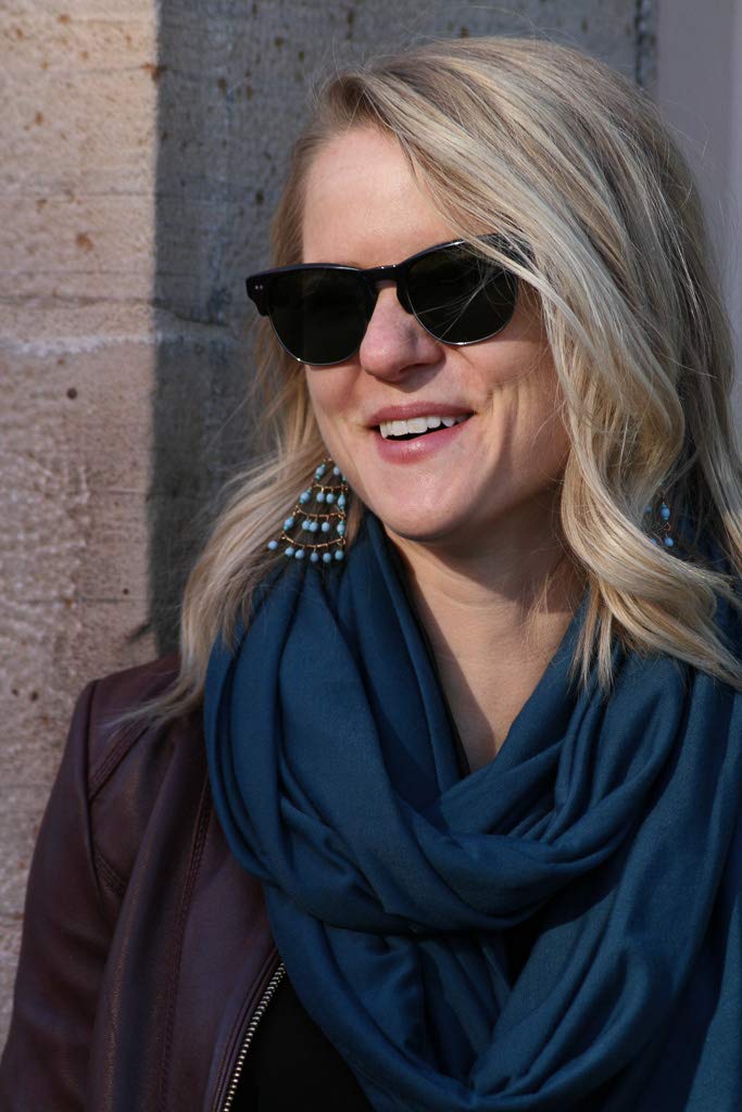 WAYPOINT GOODS Infinity Travel Scarf with Hidden Zipper Pocket for Women - Lightweight Cotton Bamboo Blend - Perfect for Airplane Travel, Commuting & Outdoor Adventures