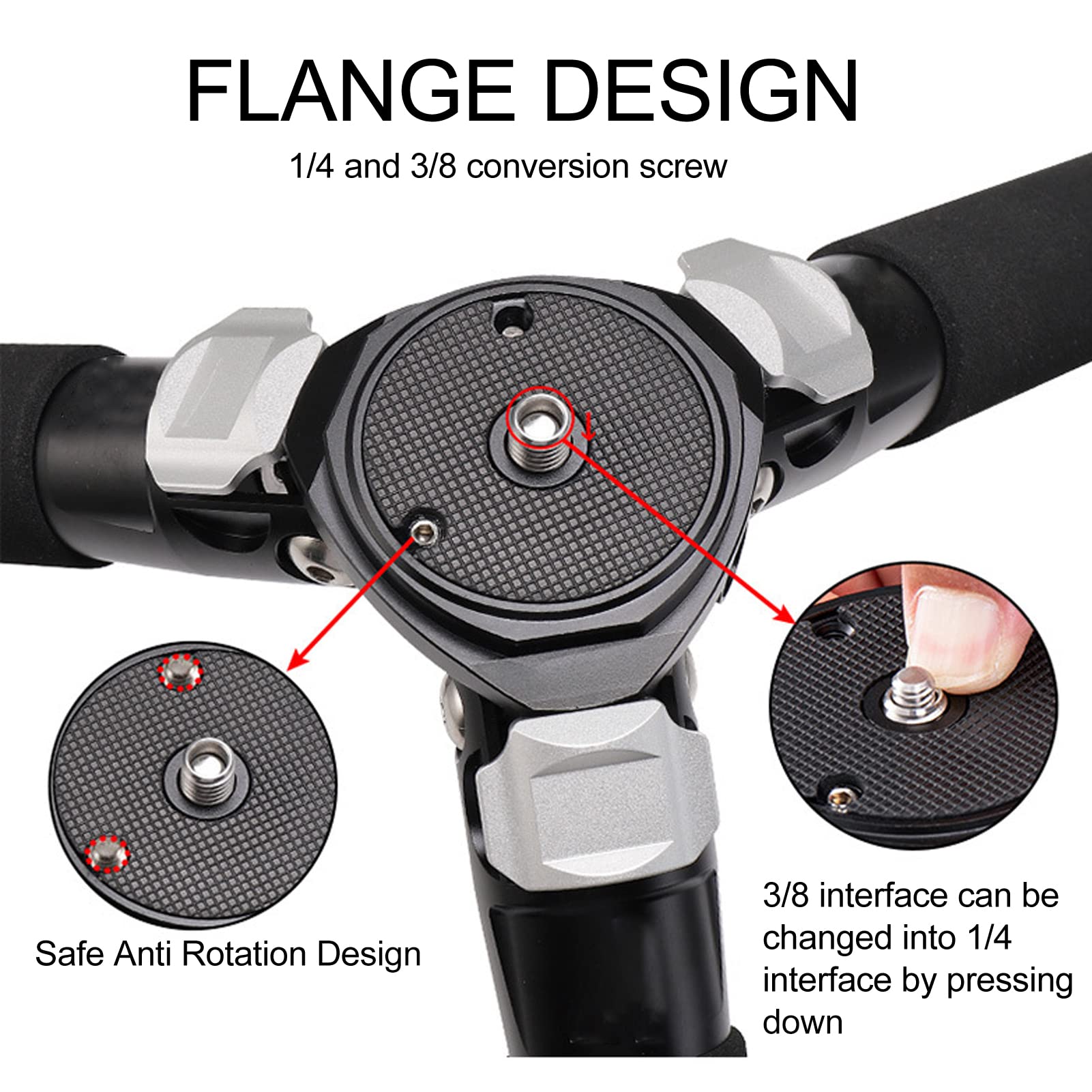 Carbon Fiber Foldable Camera Tripod - Adjustable Angle Telescope Stand with Stable Structure & 1/4