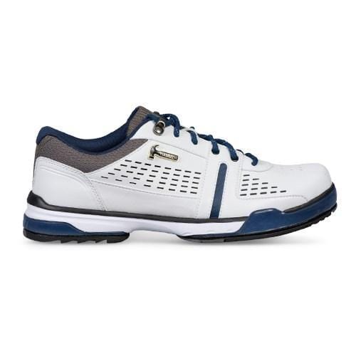 Men's Wide Boss Bowling Shoes - White/Navy/Grey - Comfortable & Durable for League Play & Tournaments