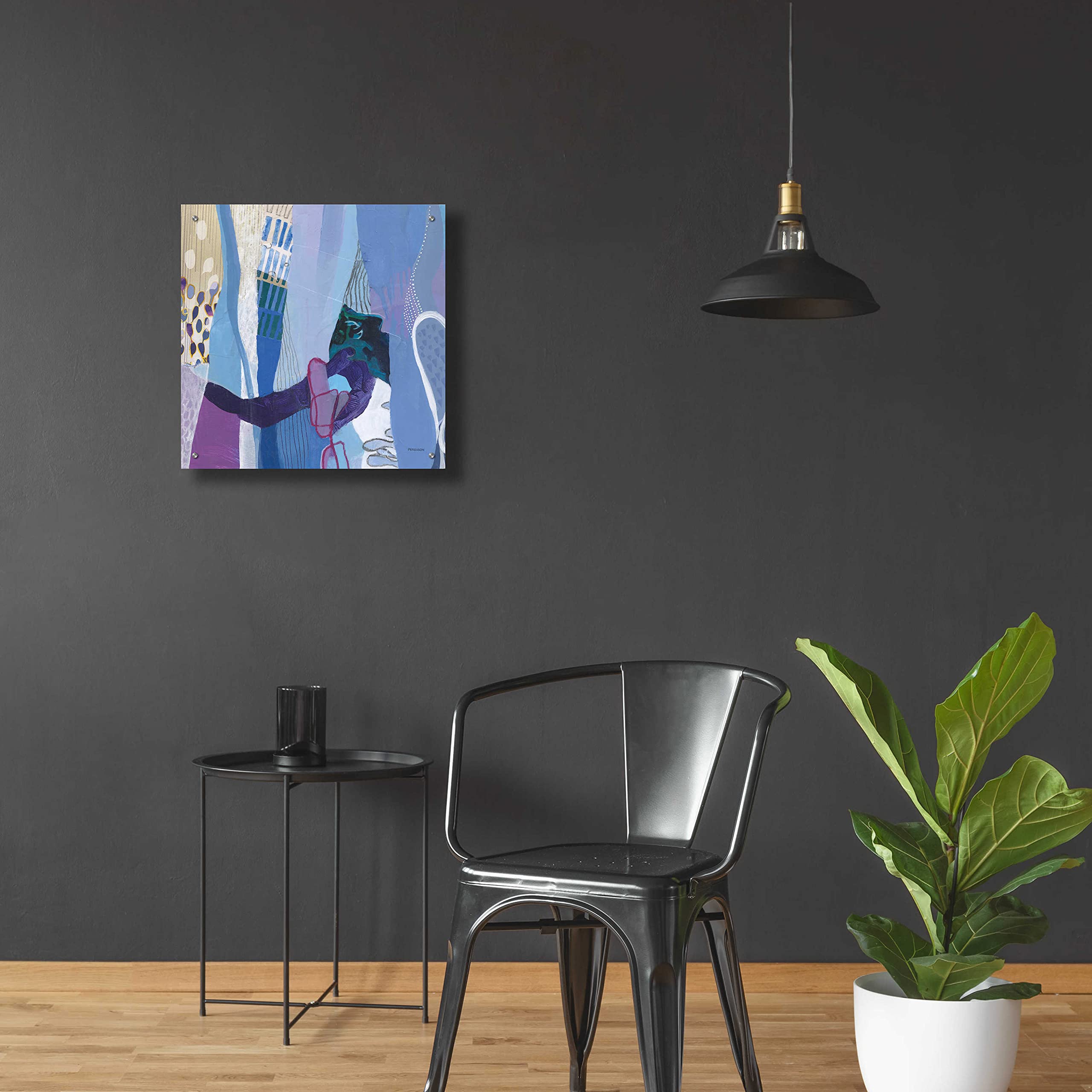 Epic Art 'Periwinkle' by Kathy Ferguson - 24x24 Inch Acrylic Glass Wall Painting - Modern Home Decor for Living Room, Bedroom & Office