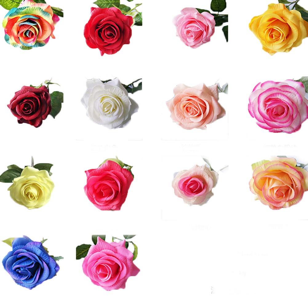 12pcs Artificial Silk Roses - Realistic Fake Flower Bouquet for Wedding, Party, Home Decor - Perfect for Centerpieces, Bridal Showers & DIY Floral Arrangements