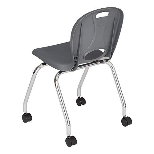 Ergonomic Mobile Structure Series School Chairs - Set of 2 Stackable Classroom Chairs with Wheels for Schools, Offices & Study Rooms