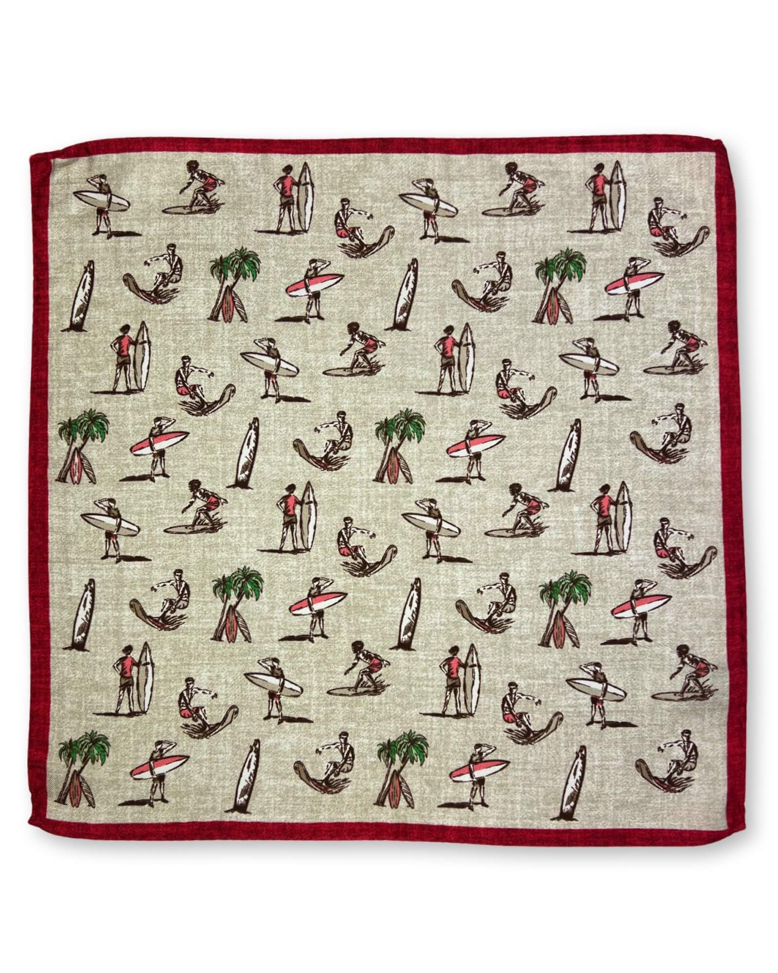 DÉCLIC Surfing Theme Handkerchief - Soft & Stylish Bandana for Surfers & Beach Lovers | Perfect for Surfing, Beach Outings & Summer Fashion Accessories