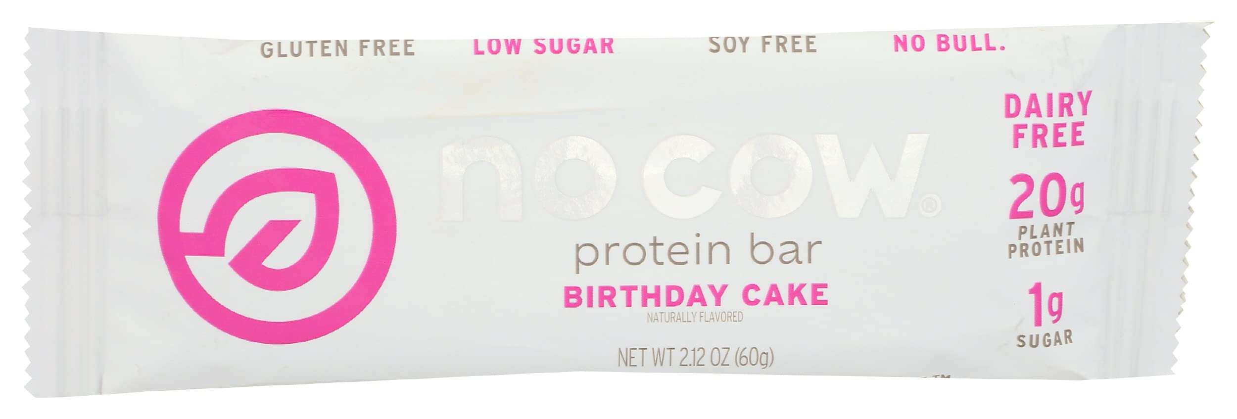 No Cow Birthday Cake High Protein Bars - 21g Plant Based Vegan Protein, Keto Friendly, Low Sugar Low Carb Snack - Gluten Free, Dairy Free, Non GMO, Kosher Certified - 2.12 Oz (12 Pack) - Perfect for Gym Workouts, Hiking & Healthy On-the-Go Snacking