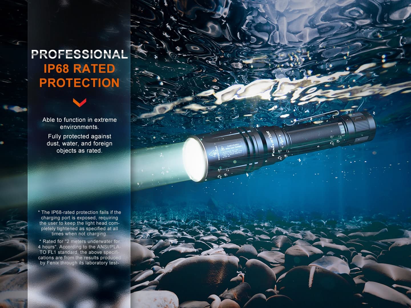 Fenix HT30R LEP Flashlight - 1640 Yards Ultra Long Throw, USB-C Rechargeable Tactical Flashlight with LumenTac Organizer | Perfect for Hunting, Camping, Emergency & Outdoor Adventures