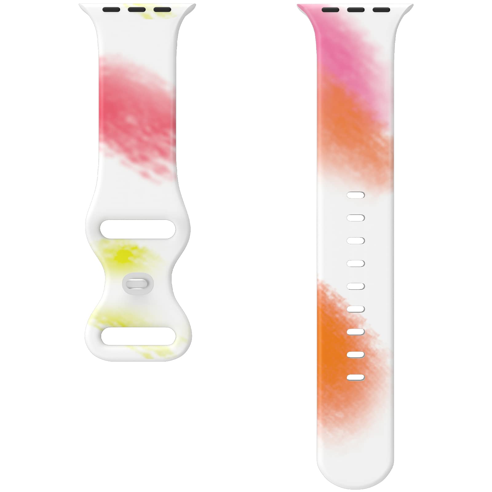 Sporty Graffiti Tie-Dye Silicone Watch Band for Apple Watch 38mm 40mm 41mm 42mm 44mm 45mm - Soft Breathable Replacement Strap Compatible with Apple Watch Series SE/7/6/5/4/3/2/1 - Perfect for Gym, Running, Workouts & Daily Wear