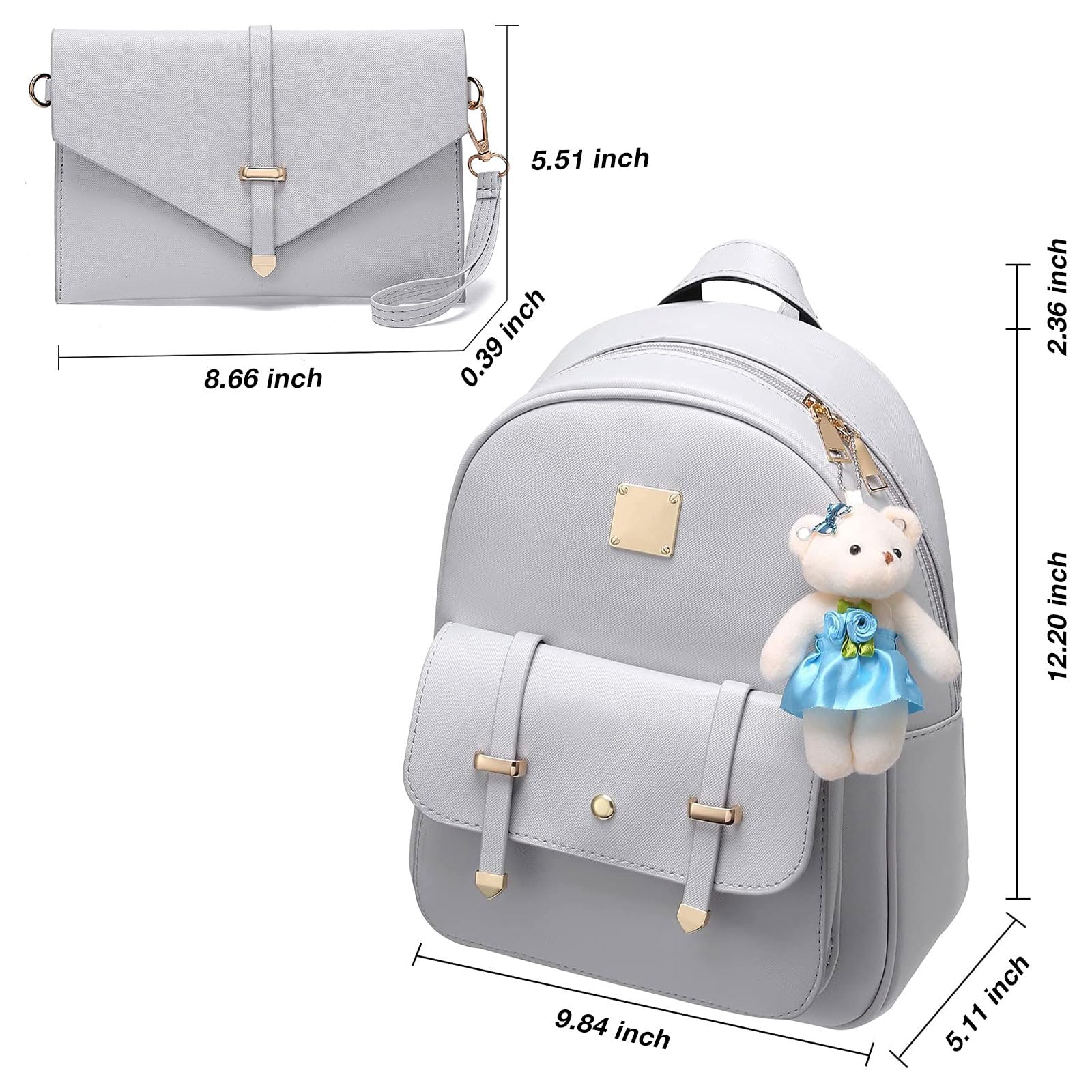 Cute Mini Backpack for Girls - Small PU Leather Backpack Purse Set for Teens & Kids | School, Travel, Shopping & Daily Use