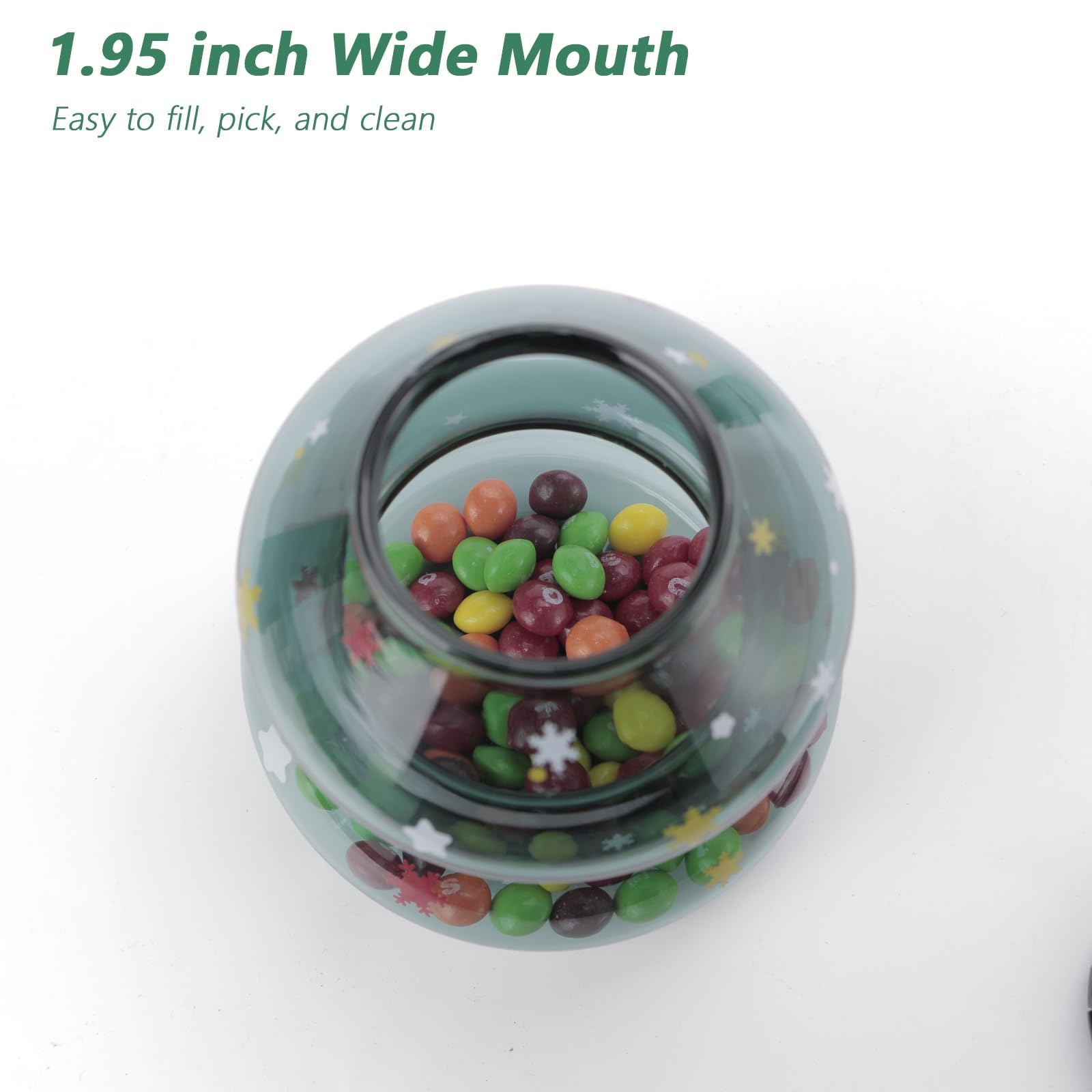 Luvan Glass Candy Jar with Lid - Large Christmas Tree Candy Bowl for Home, Kitchen, Office & Desk - Perfect Holiday Gift for Christmas & Party Decor