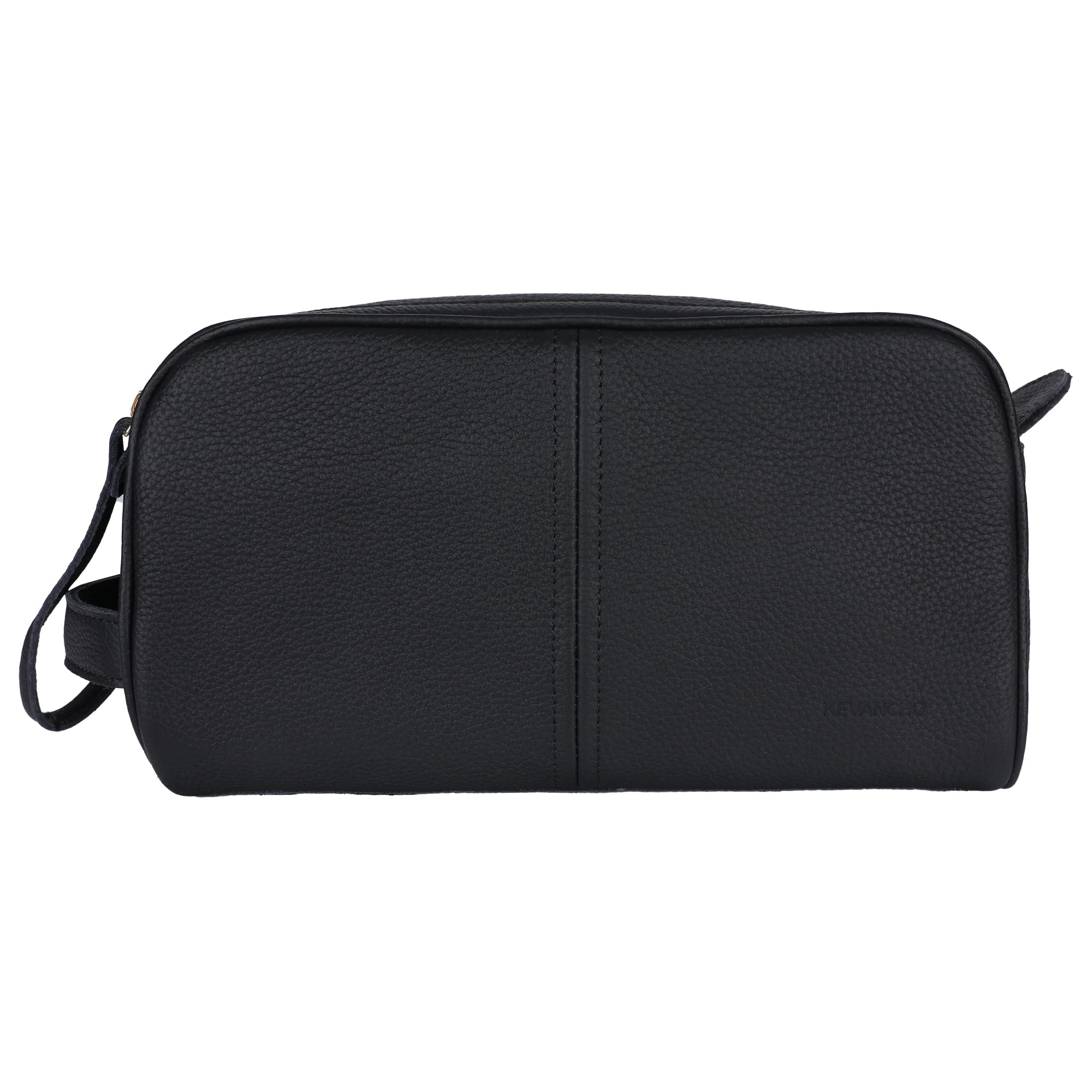 Premium Leather Toiletry Bag for Men - Water-Resistant Hanging Travel Organizer, Compact Dopp Kit for Shaving & Cosmetics | Ideal for Business Trips, Gym, Camping & Weekend Getaways (Black)