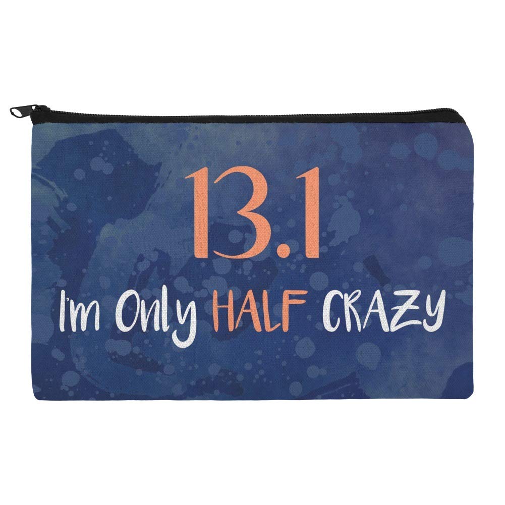 13.1 Half Marathon Runner Cosmetic Bag - Waterproof Makeup Organizer Pouch for Women - Perfect for Gym, Travel & Sports Events