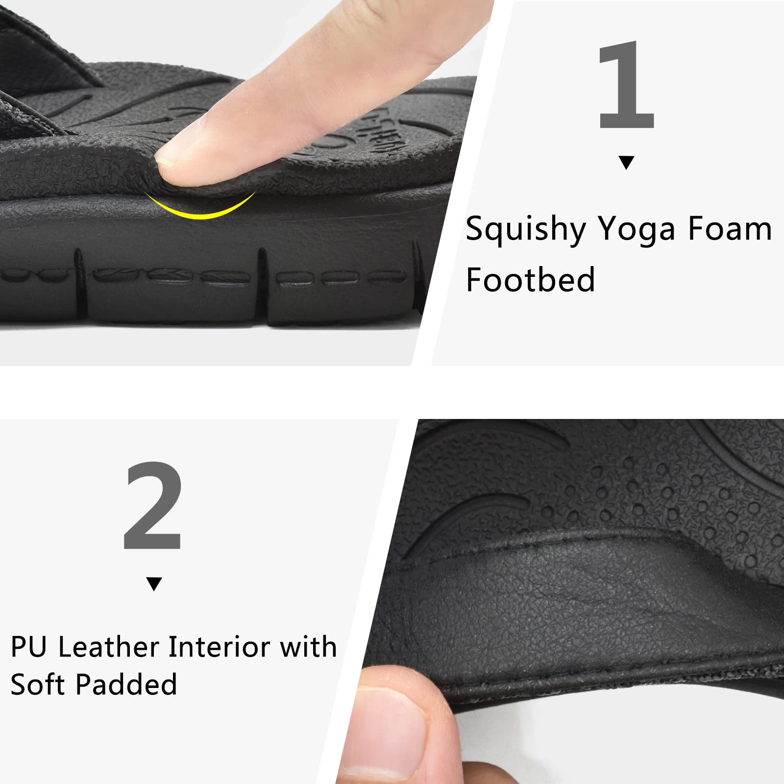 KuaiLu Women's Casual Flip Flops - Comfortable Yoga Mat Cushion with Arch Support, Lightweight Non-Slip Thong Sandals for Walking, Summer Beach & Poolside Relaxation