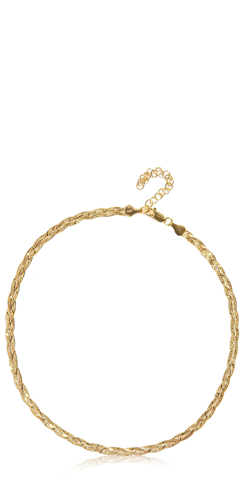 14K Yellow Gold Braided Herringbone Thin Chain Necklace - Elegant Layering Piece for Women's Everyday Wear & Special Occasions