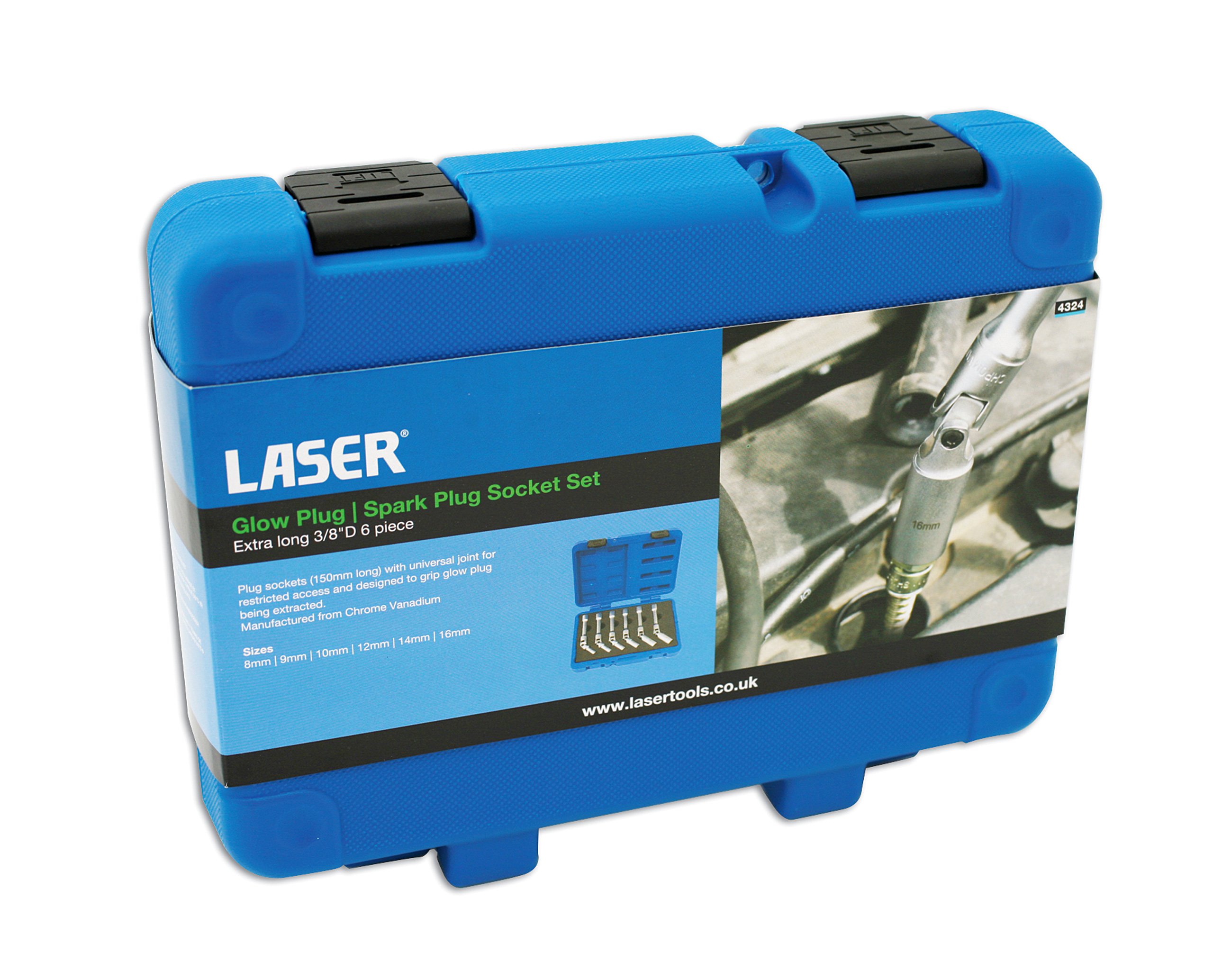 Laser 4324 Glow Plug Socket Set - Extra Long 3/8