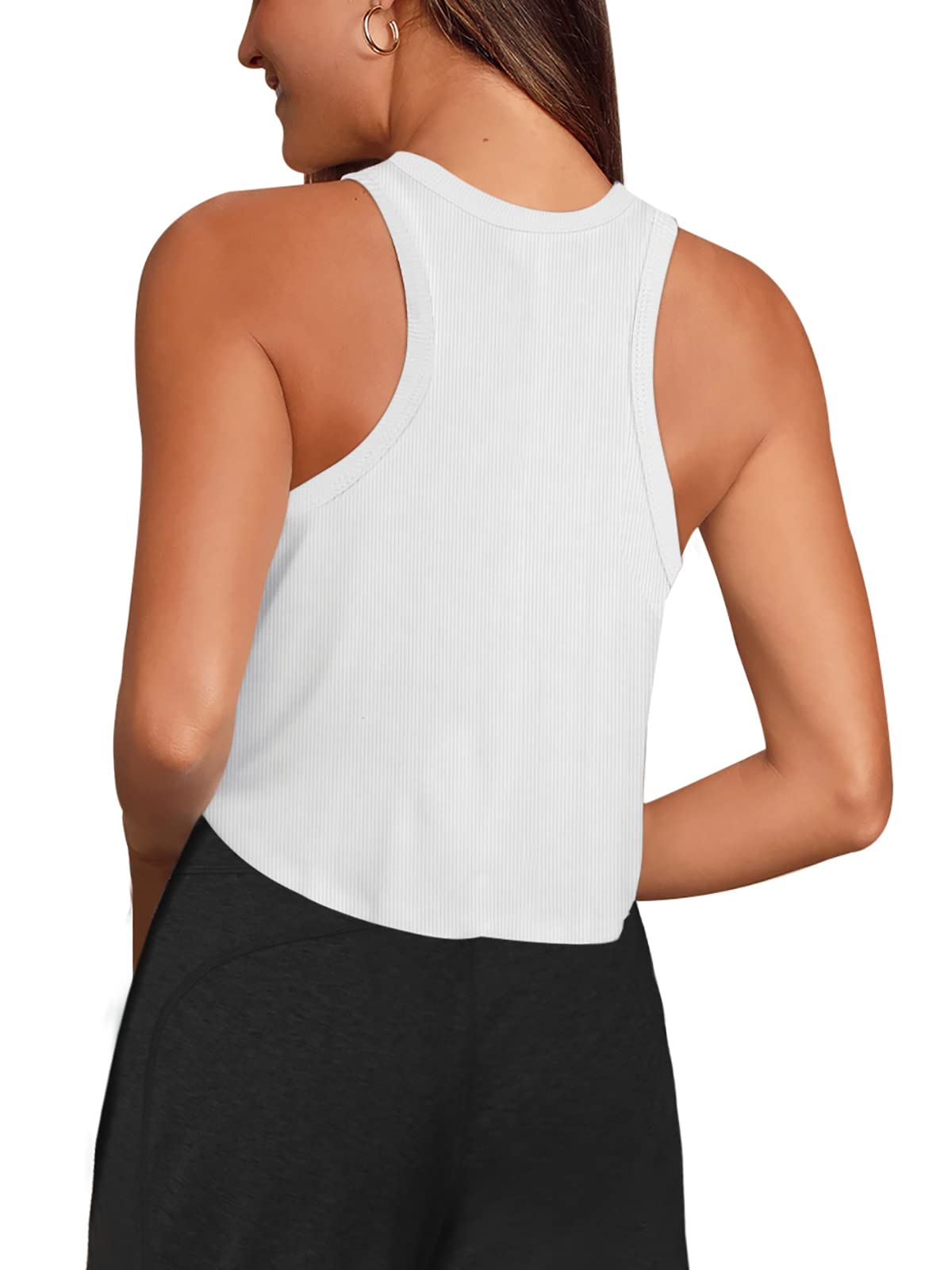 LASLULU Women's Sleeveless Crop Tops - Breathable Workout Shirts, Halter Neck Athletic Tank for Yoga, Running & Gym | Summer Fitness & Casual Wear