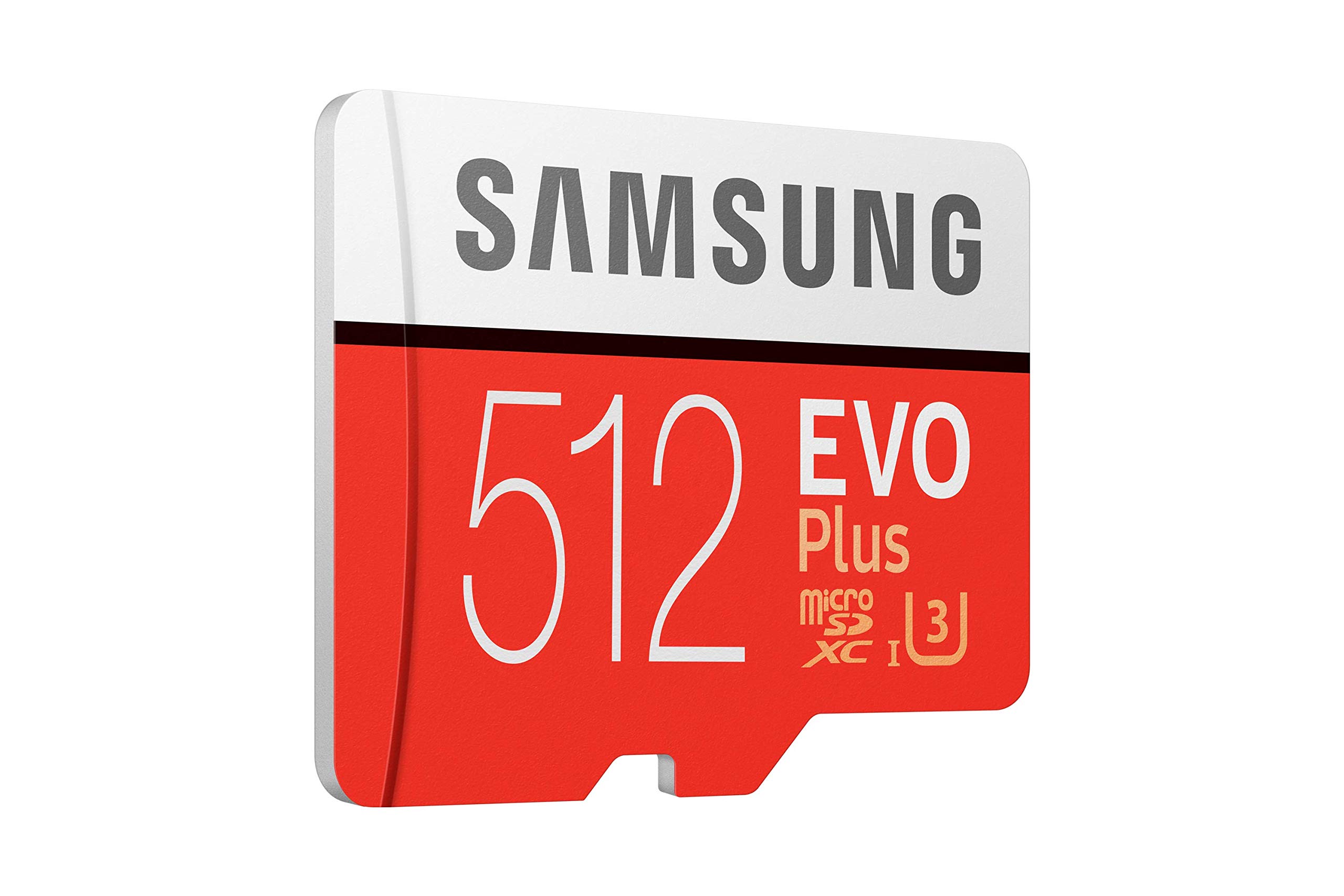 Samsung EVO Plus 512GB MicroSDXC UHS-I U3 Memory Card with Adapter - 100MB/s Read Speed for 4K UHD Video, Full HD, Smartphones, Drones, Action Cameras & Gaming Consoles (MB-MC512HA)