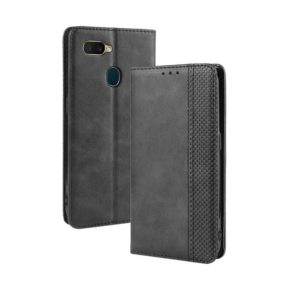 Premium Leather Flip Case Cover for Oppo Ax5s / CPH1909 - Slim Protective Phone Wallet with Card Slots | Perfect for Work, Travel & Everyday Use