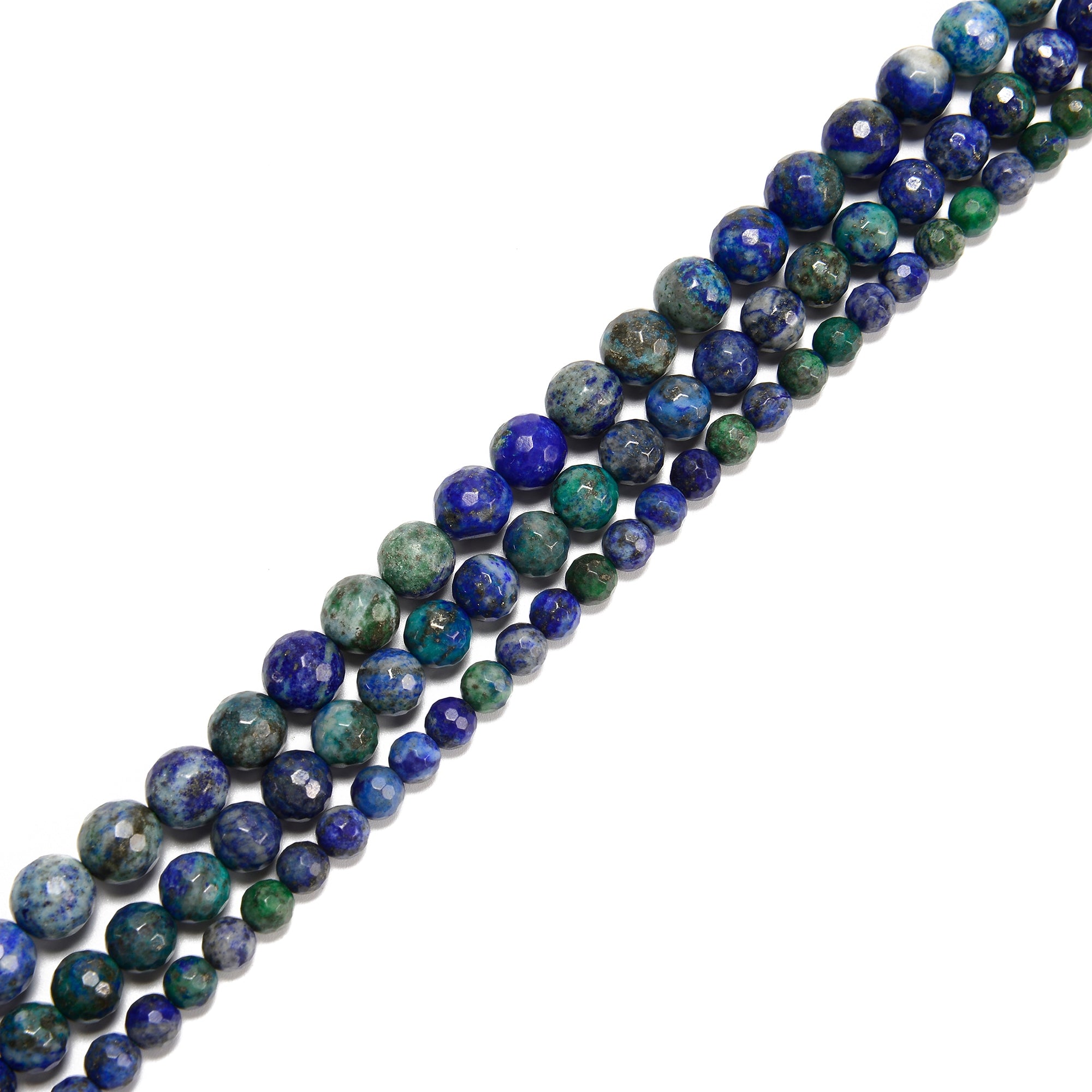 Chrysocolla Faceted Round Beads 6mm 8mm 10mm 15.5 Inch Strand - Natural Stone Beads for Jewelry Making, DIY Crafts, and Healing Crystal Bracelets