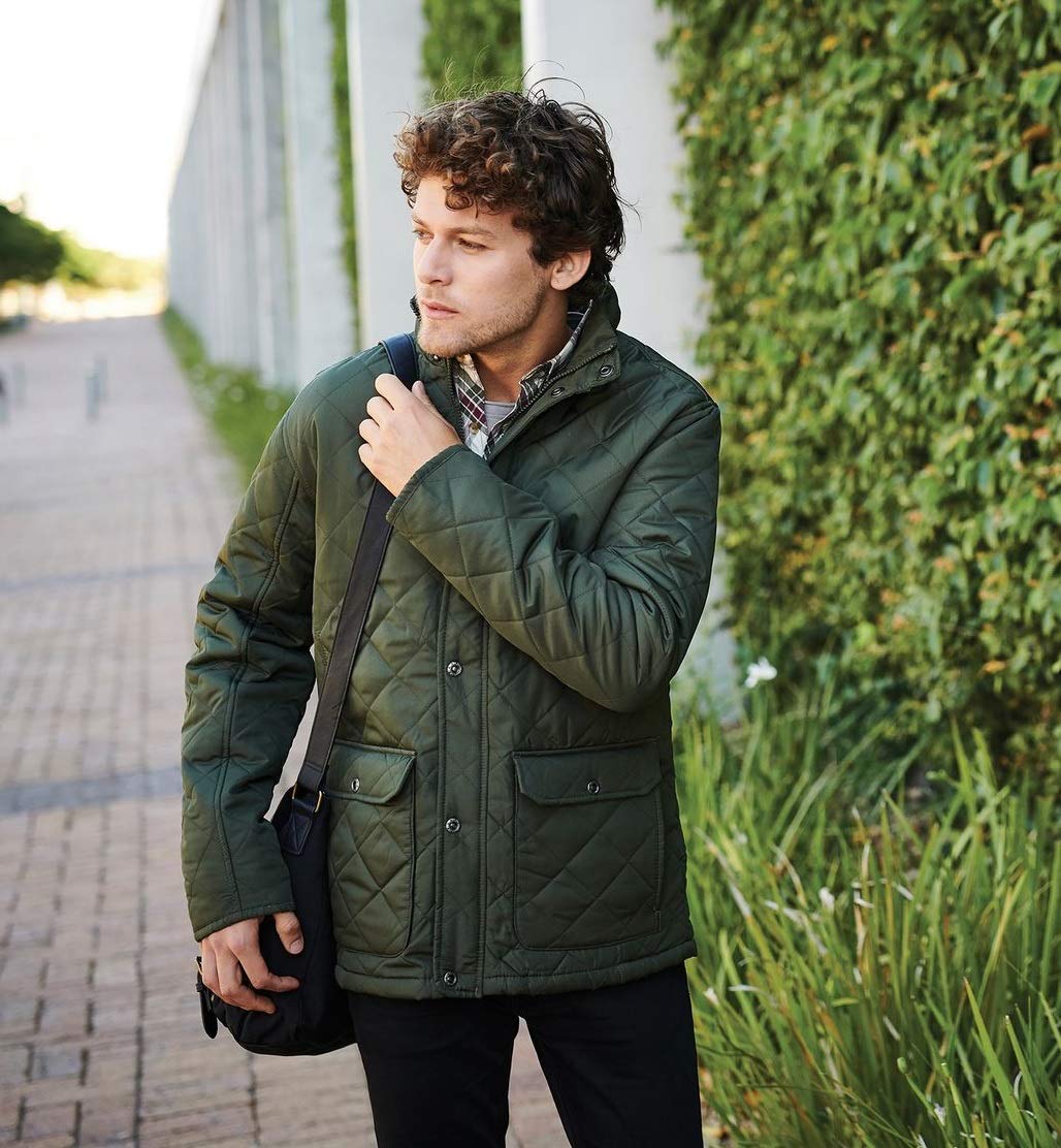 Men's Tyler Quilted Jacket TRA441 - Navy Blue 3XL (Chest 50