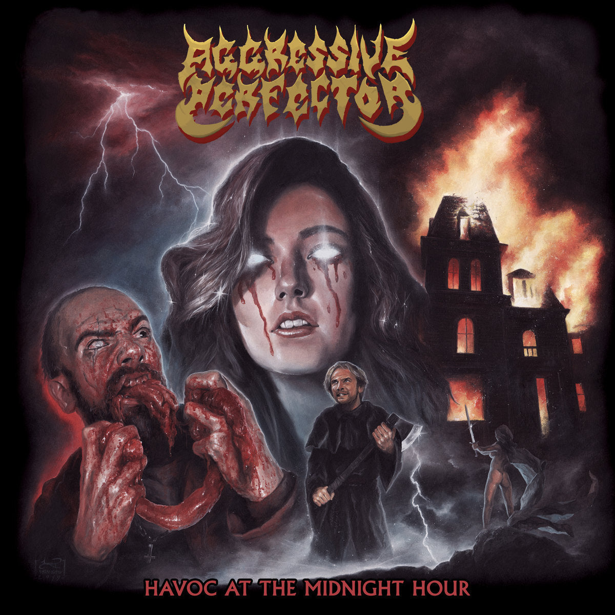 Aggressive Perfector LP - Havoc At The Midnight Hour | Heavy Metal Vinyl Record | Perfect for Late Night Listening & Rock Music Collectors