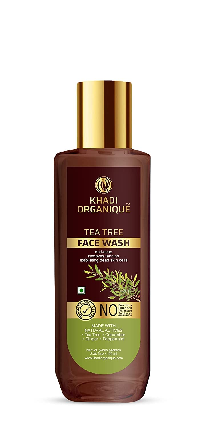 Organic Tea Tree Face Wash for Acne, Tan Removal & Exfoliation - 100ml | Gentle Cleanser for Men & Women | Perfect for Oily & Sensitive Skin Care Routine