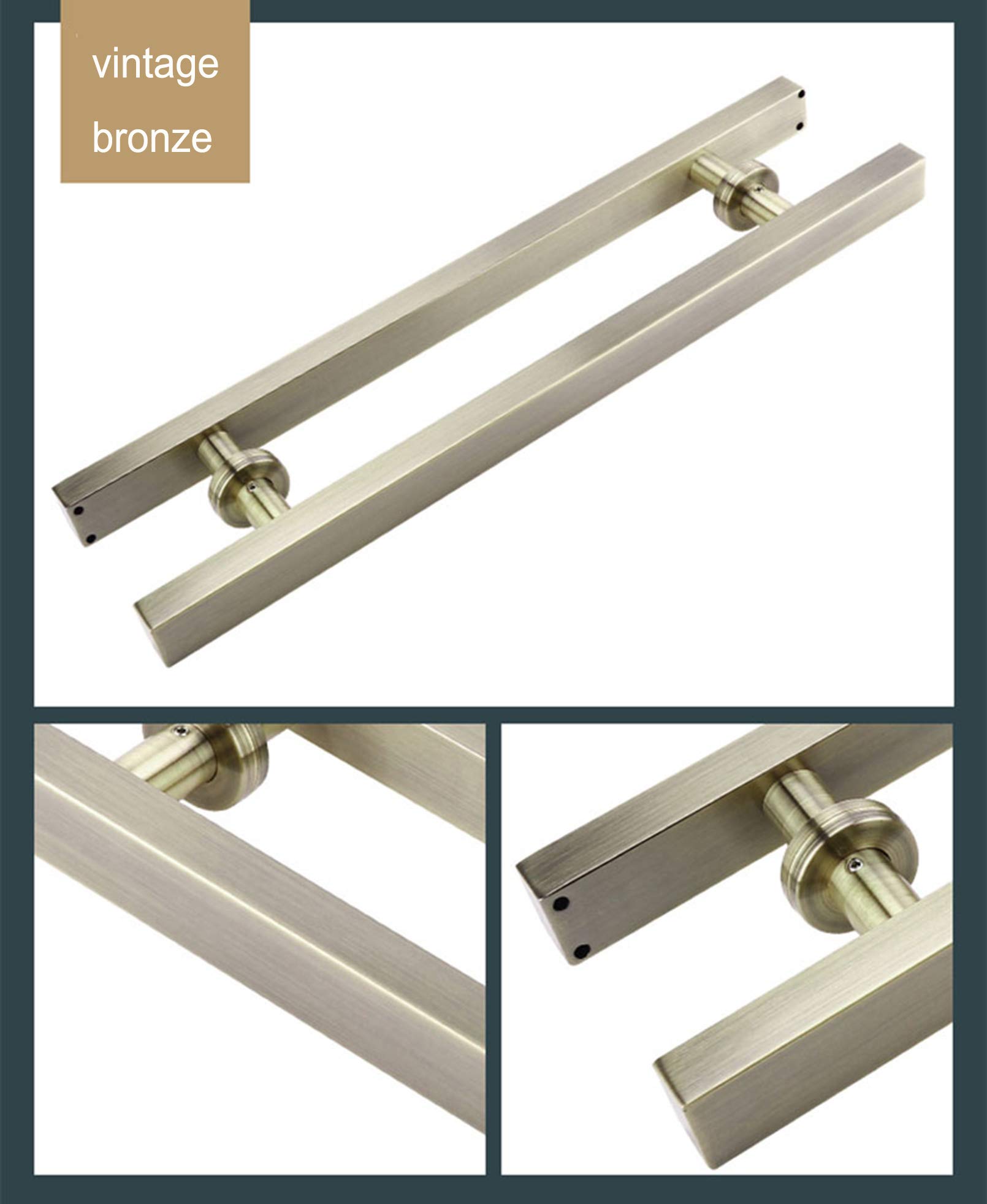 Heavy Duty Stainless Steel Sliding Barn Door Handle - 7 Sizes for Bathroom, Shower, Glass Shed & Office Doors | Push Pull T-Bar Hardware for Hotels, Homes & Commercial Spaces | Rustproof & Durable Design