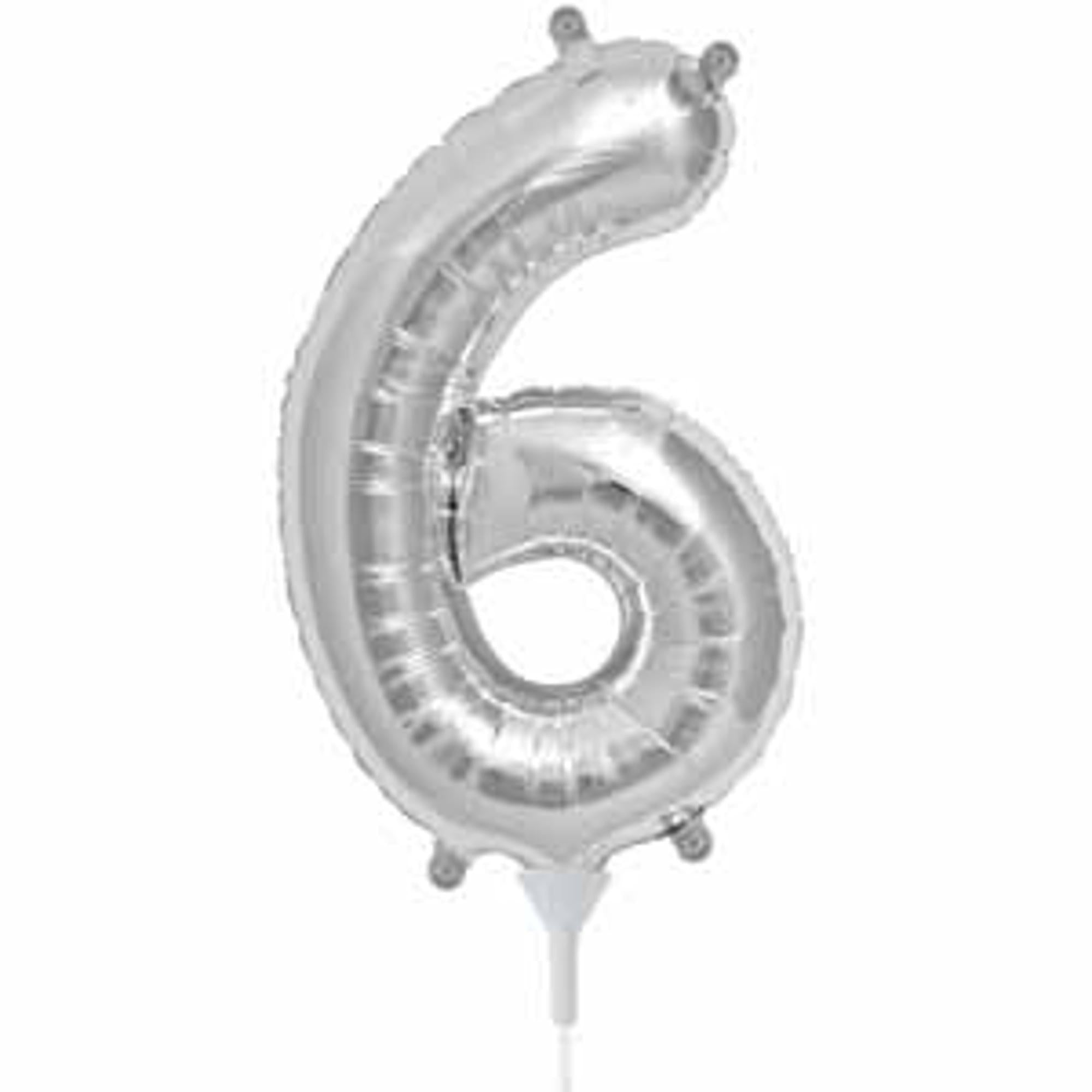 16 Inch Silver #6 Balloon - Pack of 1 (00438) | Party Decorations, Birthday Celebrations, Wedding Decor