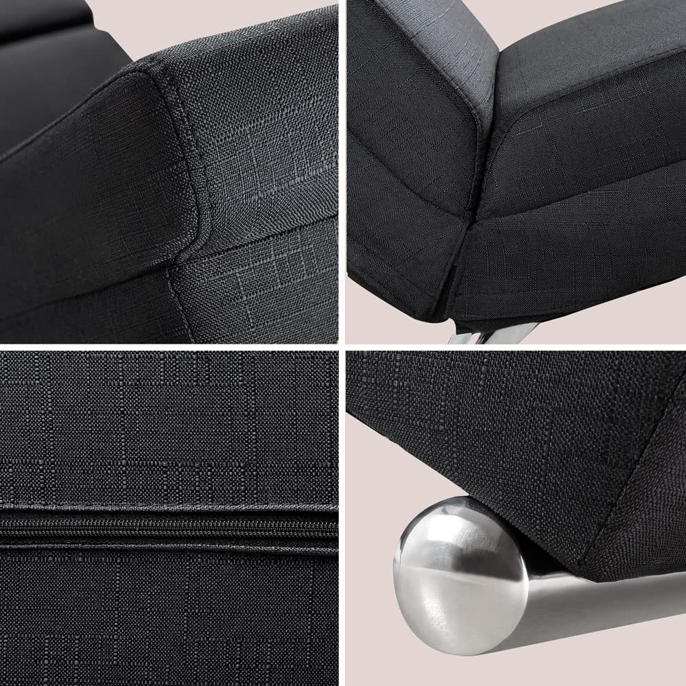 Casaria Méridienne London Chaise Lounge - Modern Relaxation Chair for Living Room, Anthracite Design - Perfect for Home Décor & Cozy Reading Nook