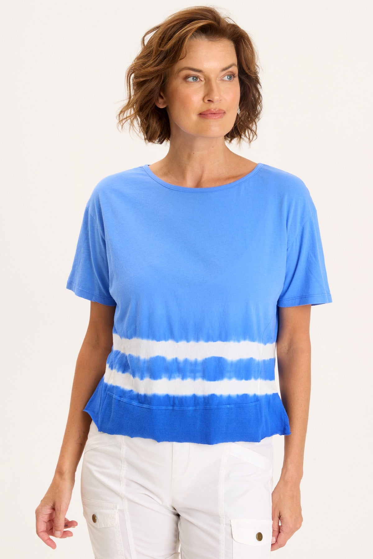 Steph Tee Caravel Wash Cobalt - Soft Vintage Washed Cotton T-Shirt for Men & Women | Casual Everyday Wear, Street Style, Lounge Comfort