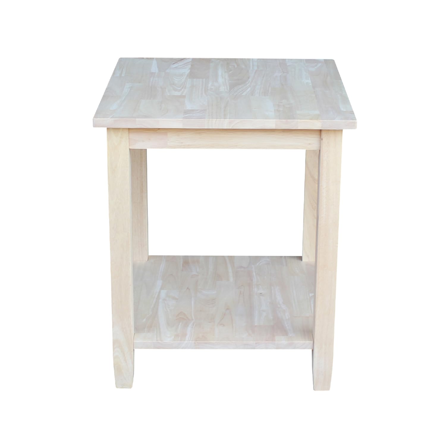 IC International Concepts Solano End Table - Solid Parawood Unfinished DIY Furniture 22