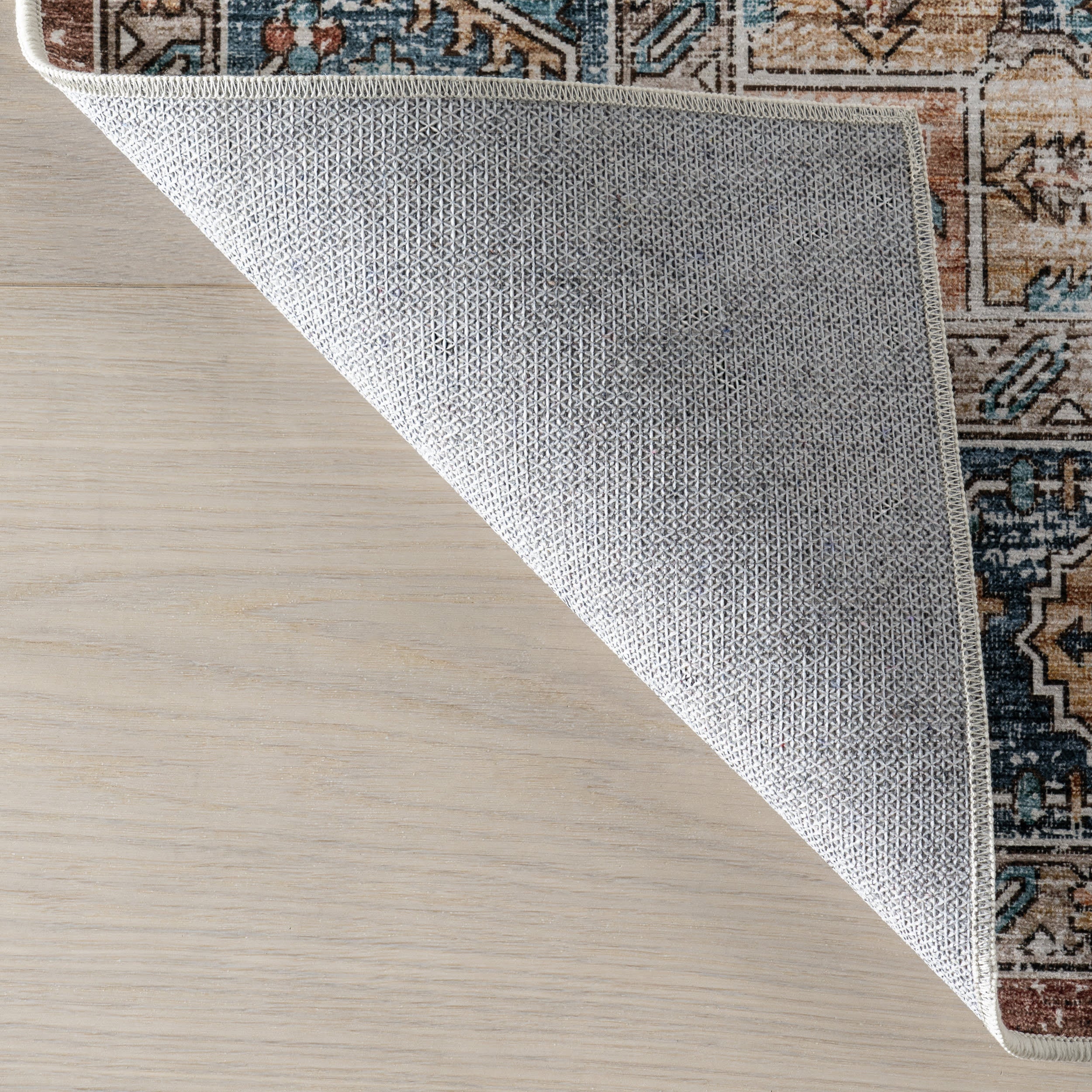 Azaria Medallion Spill Proof Washable Rug - Stain Resistant Non-Slip Kitchen Bathroom Rug - Perfect for High Traffic Areas, Pets & Kids (Rust Color)