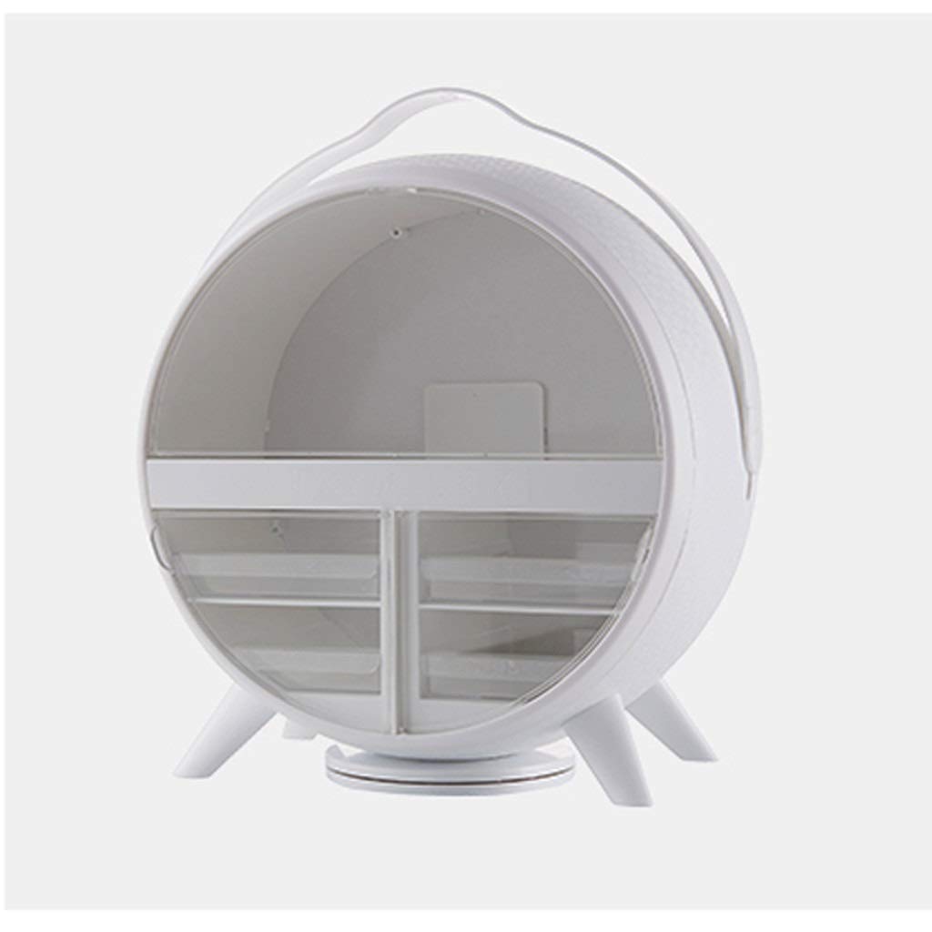 Luckxuan 360 Degree Rotating Makeup Organizer - Multi-Layer Cosmetic Storage Shelf for Skin Care, Jewelry & Accessories - Waterproof White Makeup Storage Box | Perfect for Vanity, Bathroom & Travel Organization