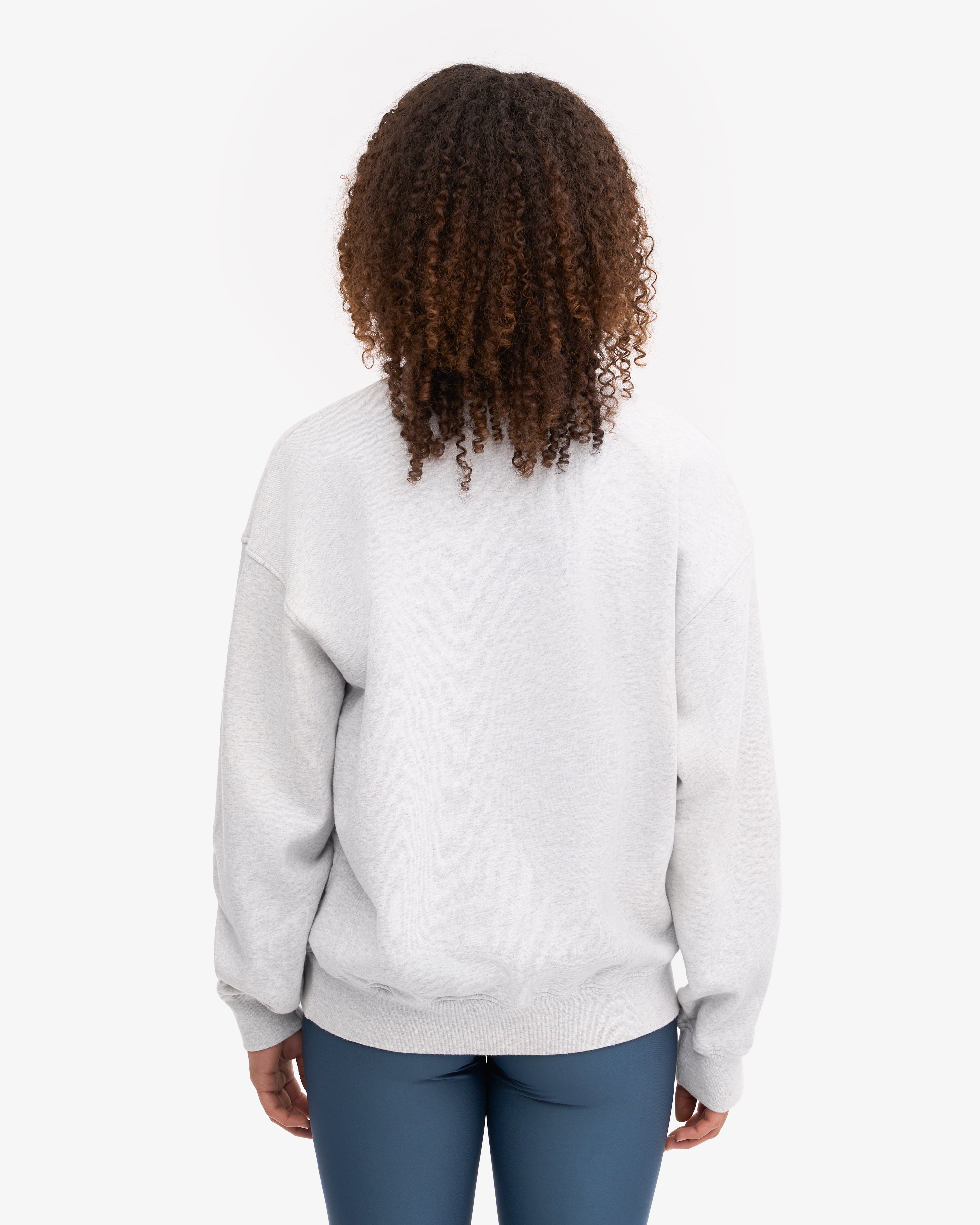 Organic Oversized Crewneck Sweatshirt - Snow Melange - Cozy Winter Wear for Men & Women - Perfect for Casual Outfits, Lounging & Cold Weather