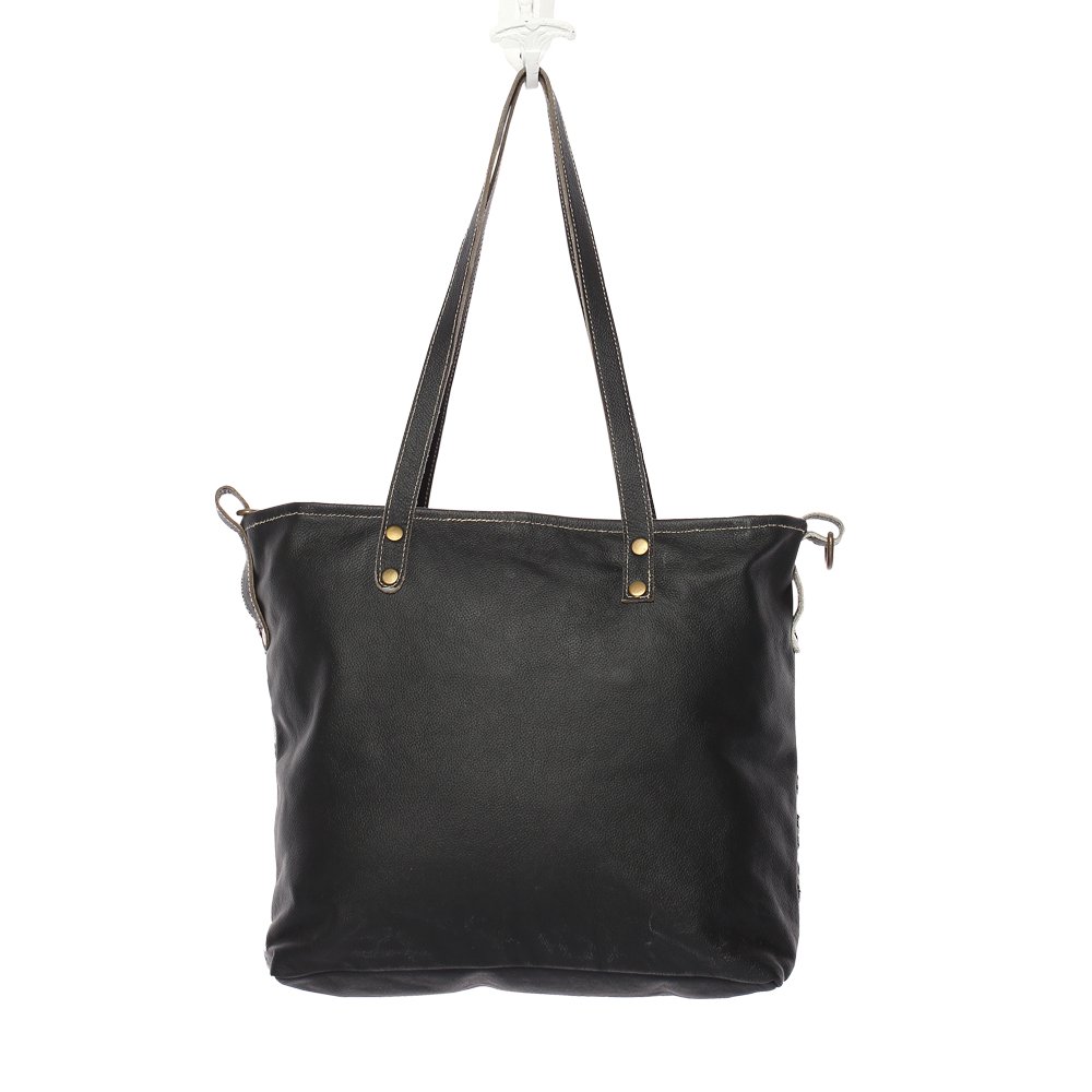 Myra Leather Tote Bag - Cowhide Brown for Work & Travel