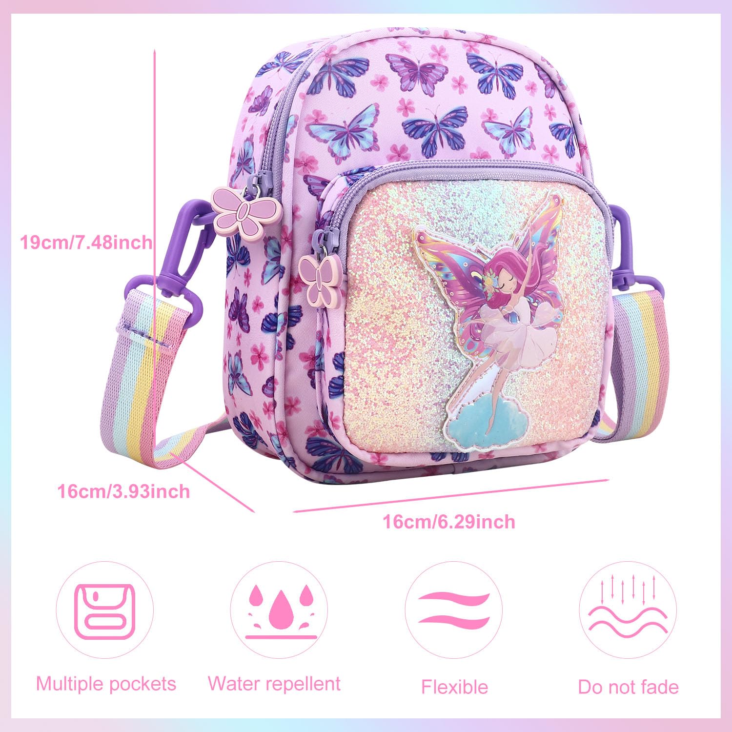 **Kids Crossbody Bag for Girls Age 3-12 - Cute & Durable Purse for Little Girls, Perfect for School, Travel & Birthday Gifts**